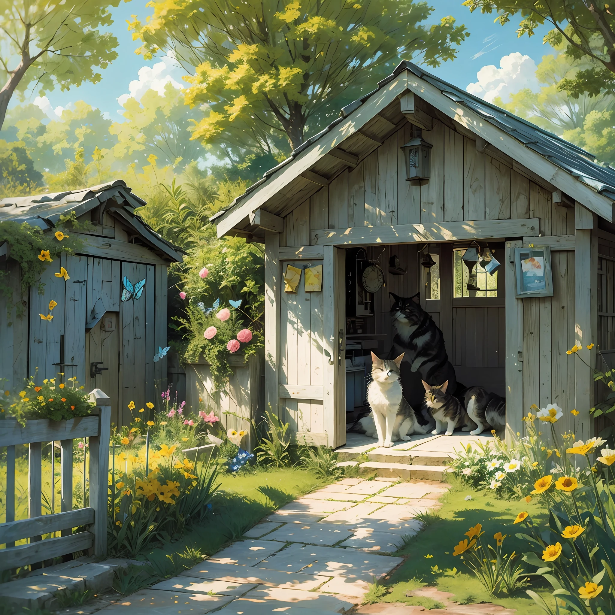 Home,field,Ypê amarelo,pool,flowery,butterfly,dog,cat