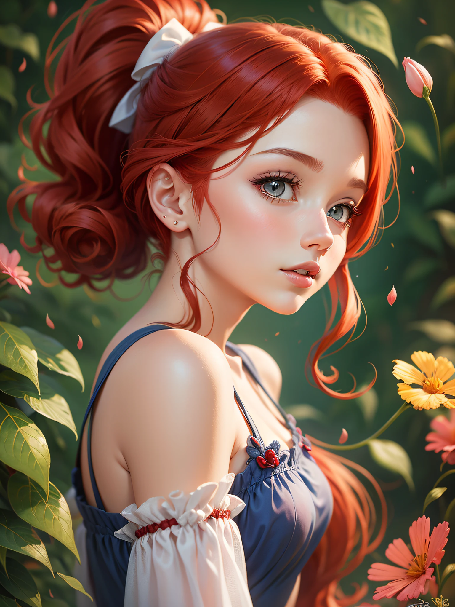 Disney style, graceful girl with red hair --auto --s2