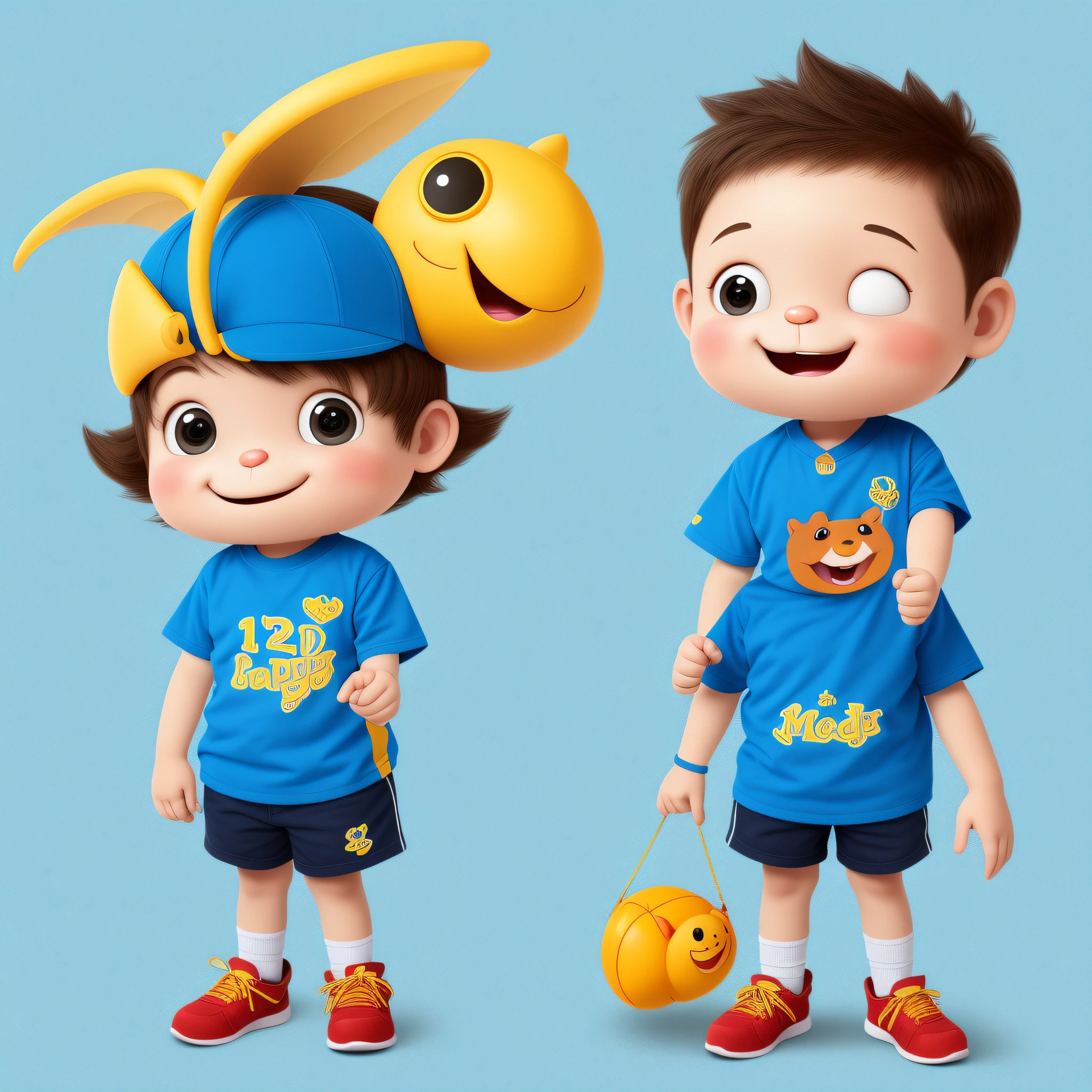 (detailed description) mascot, cartoon, cute child
