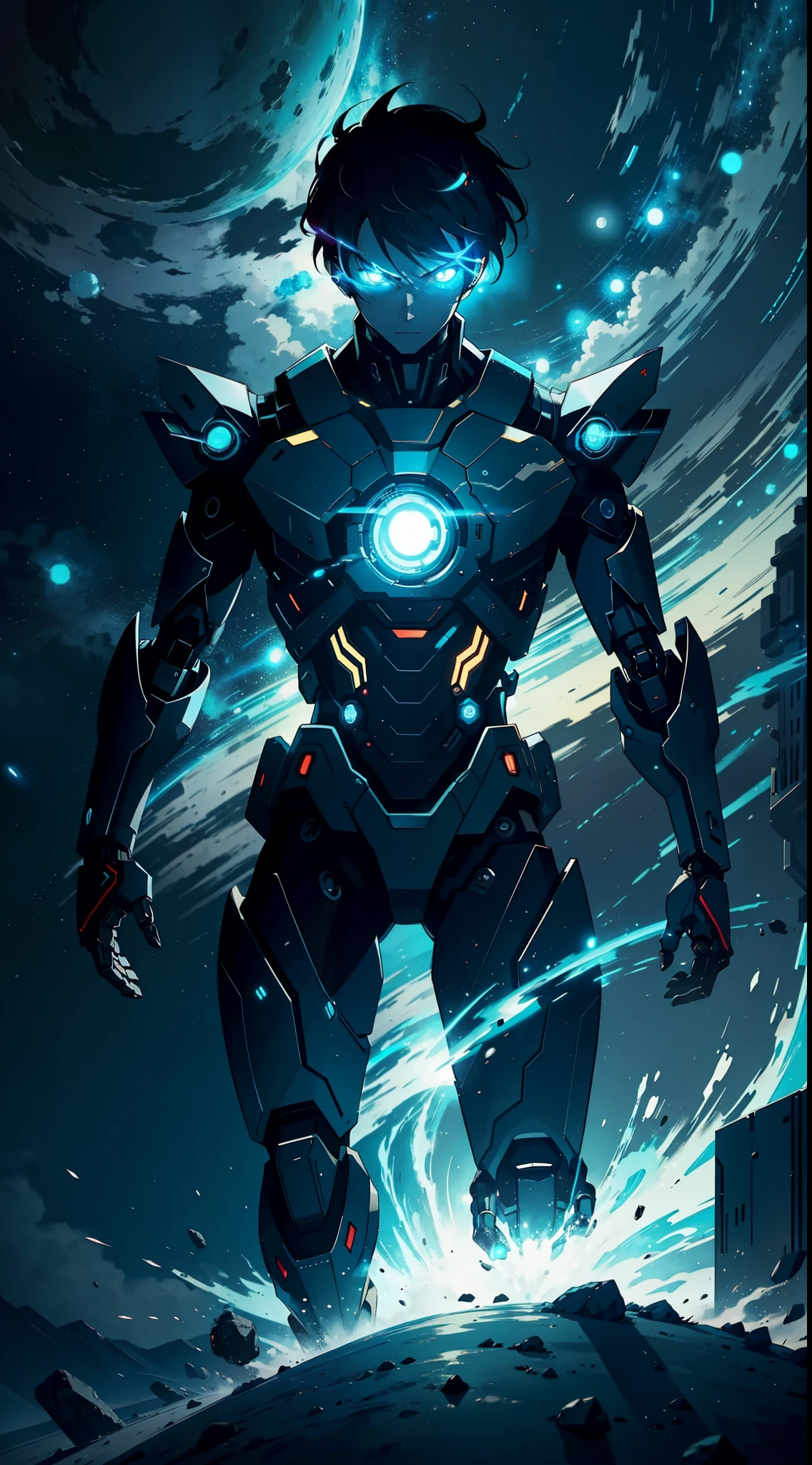 (8K anime:1.2), an epic starring a robotic galactic with gravitational powers, in an epic animation style, with incredible visual effects and a stunning futuristic background. The story is gripping and follows the protagonist, a galactic robot with incredible powers that allow him to manipulate gravity. With his skill, he is able to perform extraordinary feats such as moving heavy objects, creating force fields, levitating and more