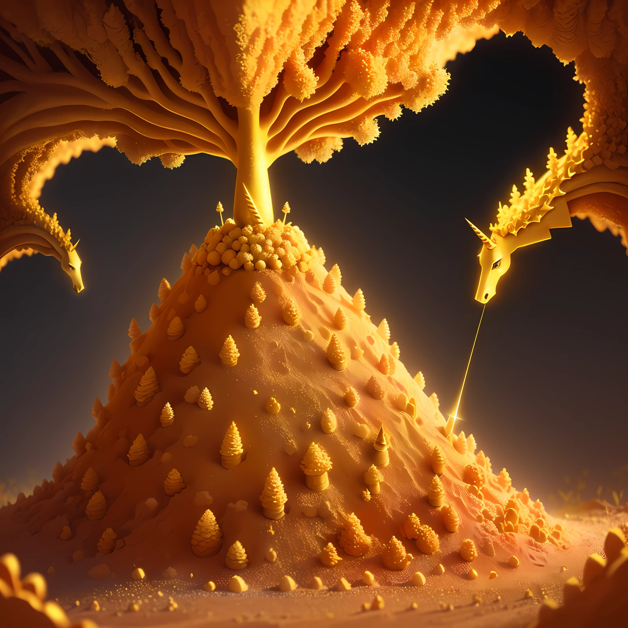 A golden unicorn anthill
