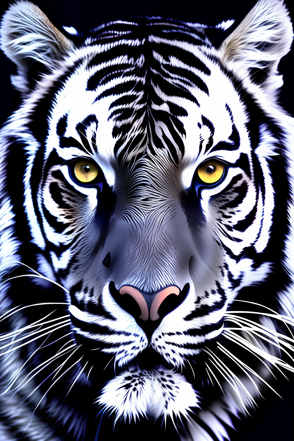 Realistic tiger black and gray