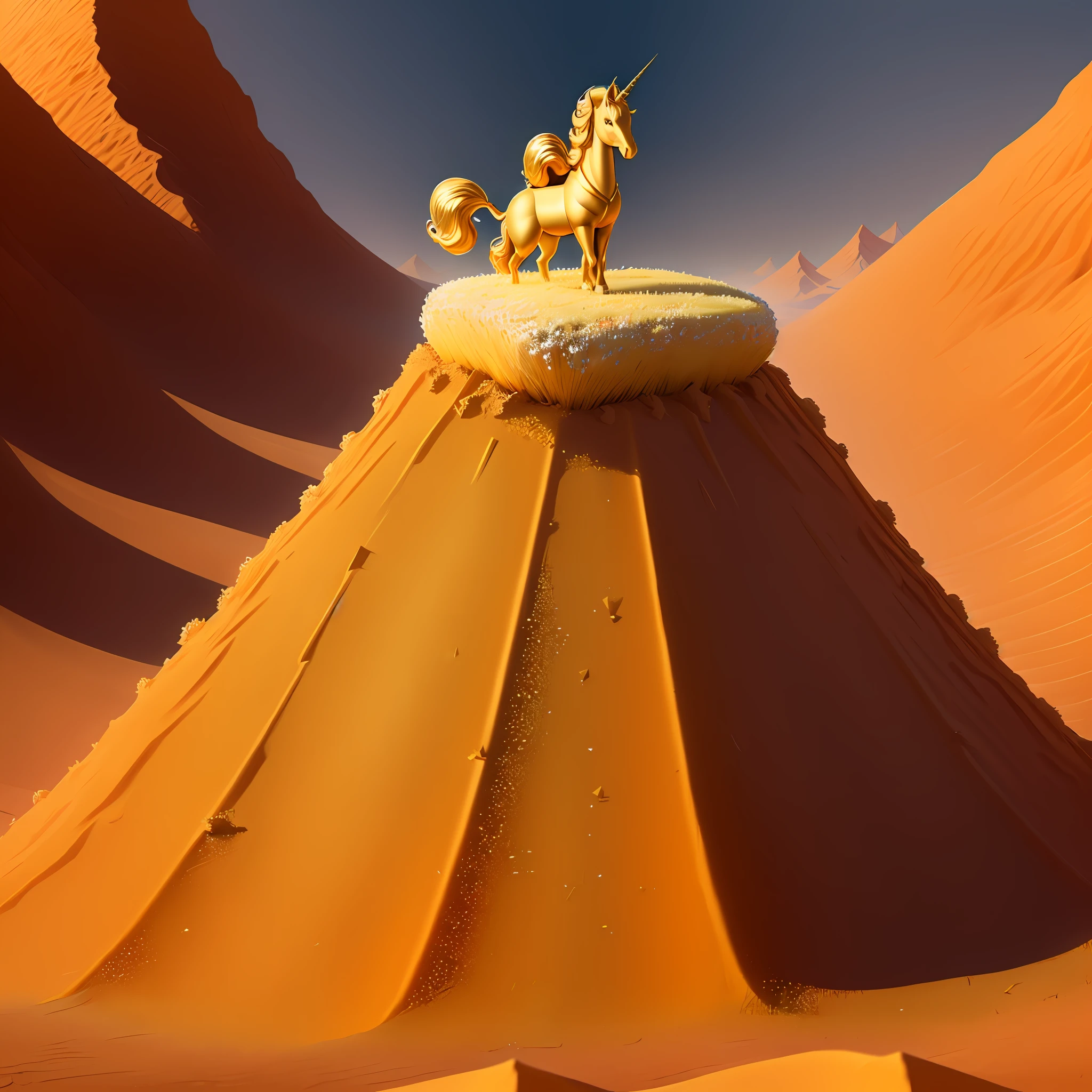 A golden unicorn anthill