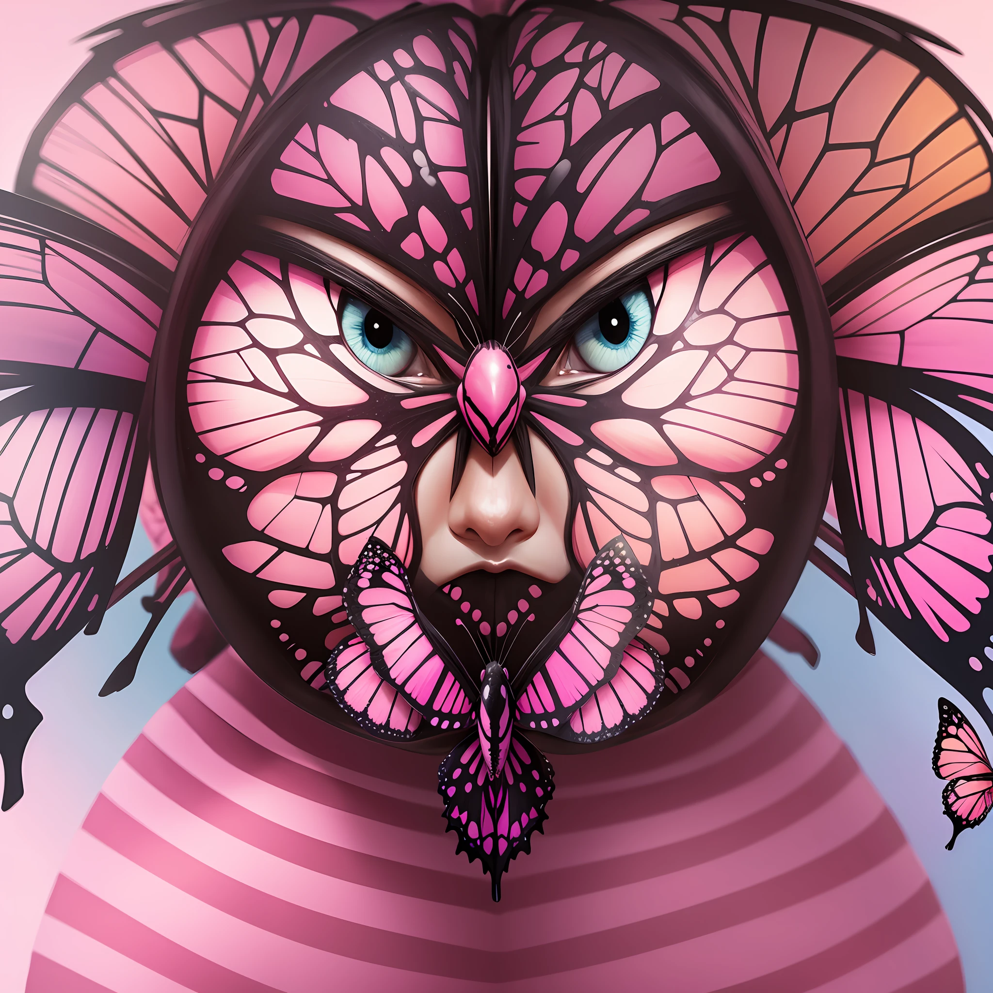 Pink background,butterflies --auto --s2