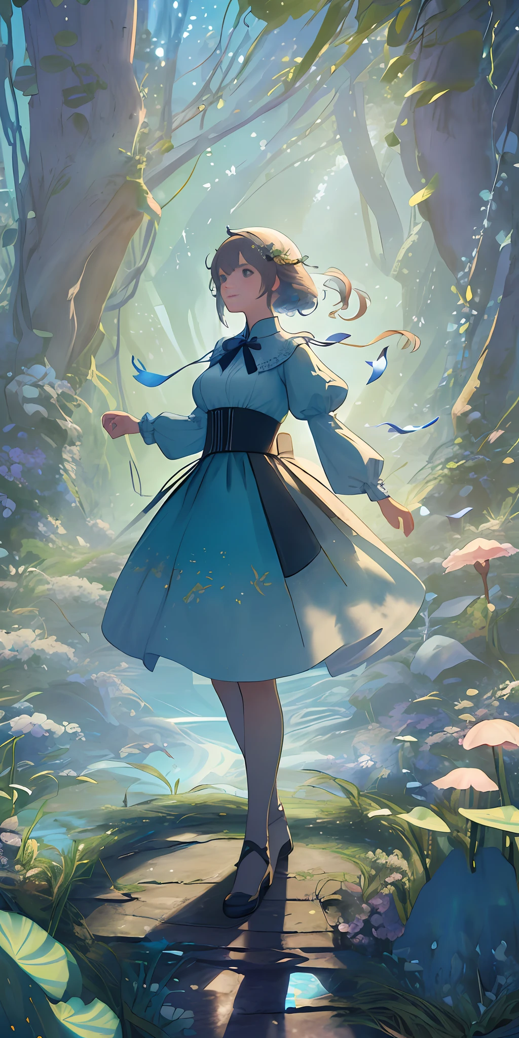 Masterpiece, best quality, (very detailed CG unity 8k wallpaper) (best quality), (best illustration), (best shadows) Nature&#39, blue sea,delicate leaves petals of various colors falling in the air light Tracking, super detailed --v6