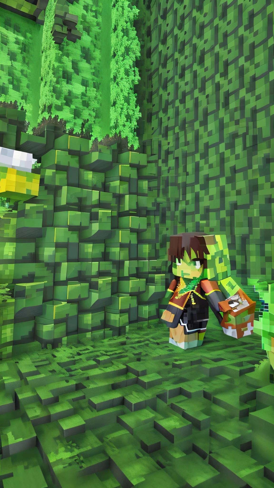 there is a small pixel figure standing in a room, style of minecraft, minecraft style, in style of minecraft, minecraft gameplay, minecraft skin, minecraft, 4 k texture pack, minecraft mods, screenshot from minecraft, in minecraft, texture pack, minecraft in real life, profile picture 1024px, gigachad in minecraft, blocky like minecraft --auto --s2