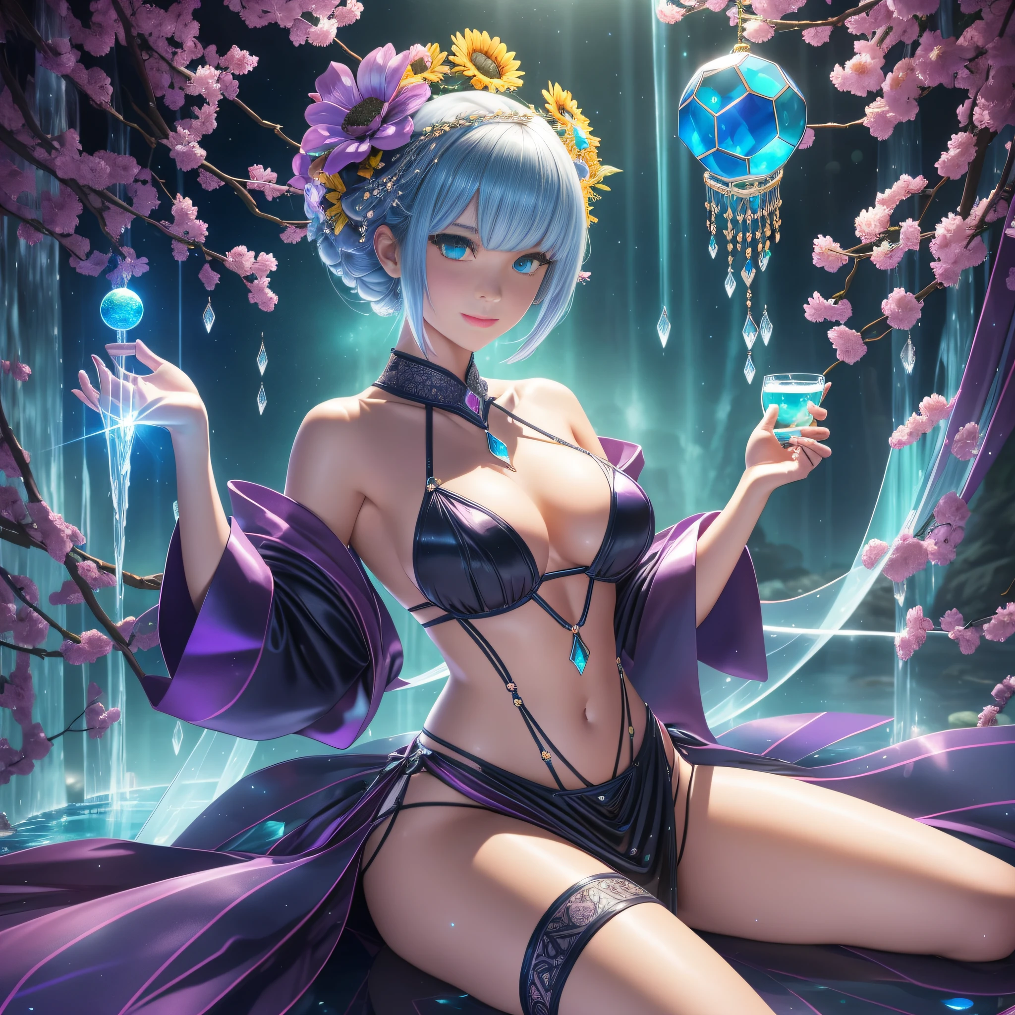 meticulously intricate Pro-photorealism angle below-close 3 wet Japanese clothing kimono sideboob obi sunflower hairstyle short interior Agathe ornament keys discreet diamand yellow-saffron delicate faces expressive cheekbones effects glowing pompette turquoise great ultra-beautiful eyes lazuli opal open mouth teeth smile (detailed high skin: 1.3) suave athlete:1.3 attractive jacket:1.3 open shoulders:off lace:1.3 white shirt:1.1 open clavicle sleeves:1.3 papillotes: 1.3 white silk (ratio four fingers and one inch) satin large pointed breasts drooping:1.3 pointed spread covered corsait:1.3 strange felts seams "Ghibli Studio" navel skirt:1.3 wide fringe swinging spinel belt1:4 thick chastity padlock soli pubic leathers:1.3 visible pubic hair1:3 covered thighs covered garters:1.3 legs boots:1.3 solid voluminous black furs abundant lights illuminations luminescences depths reflections optimal resolutions maximum ultra precise perfections Lightnings contrasts global illuminations cgi vfx sfx reflex ultra details Octane made extreme enhanced graduated UHD XT3 16K DSLR HDR UnrealEngine5 romm rgb pbr 3dcg fxaa blu-ray colors-coded backlighting anti-aliasing fkaa txaa rtx ssao opengl-shaders glsl-shaders post-processing post-production cell-shading tone-mapping obscure Crystalline DoF robot female "Heavy Metal" dark navy metallic familiar Pole-Dancing Magic water drop of water fountains Drink beer wheels slide "Buck-Beer" transparent mirror scepter summons snake-fractal ruby occult earth (Magic Disco=Ball fullbodye Earth blooms:1.3 graduated heart hearth earth blooms:1,0.3 Tourmaline) dramatic paper lantern background outdoorsreflection Pool marbles paddling pool "Water Falls" water drop of water equirectangular 360" masterpieces (Guweiz and James Jean) tattoo CGSCOSITY (Bruce Weber model Feminin) night full moon mountain raw nsfw:1.2 varied etc.