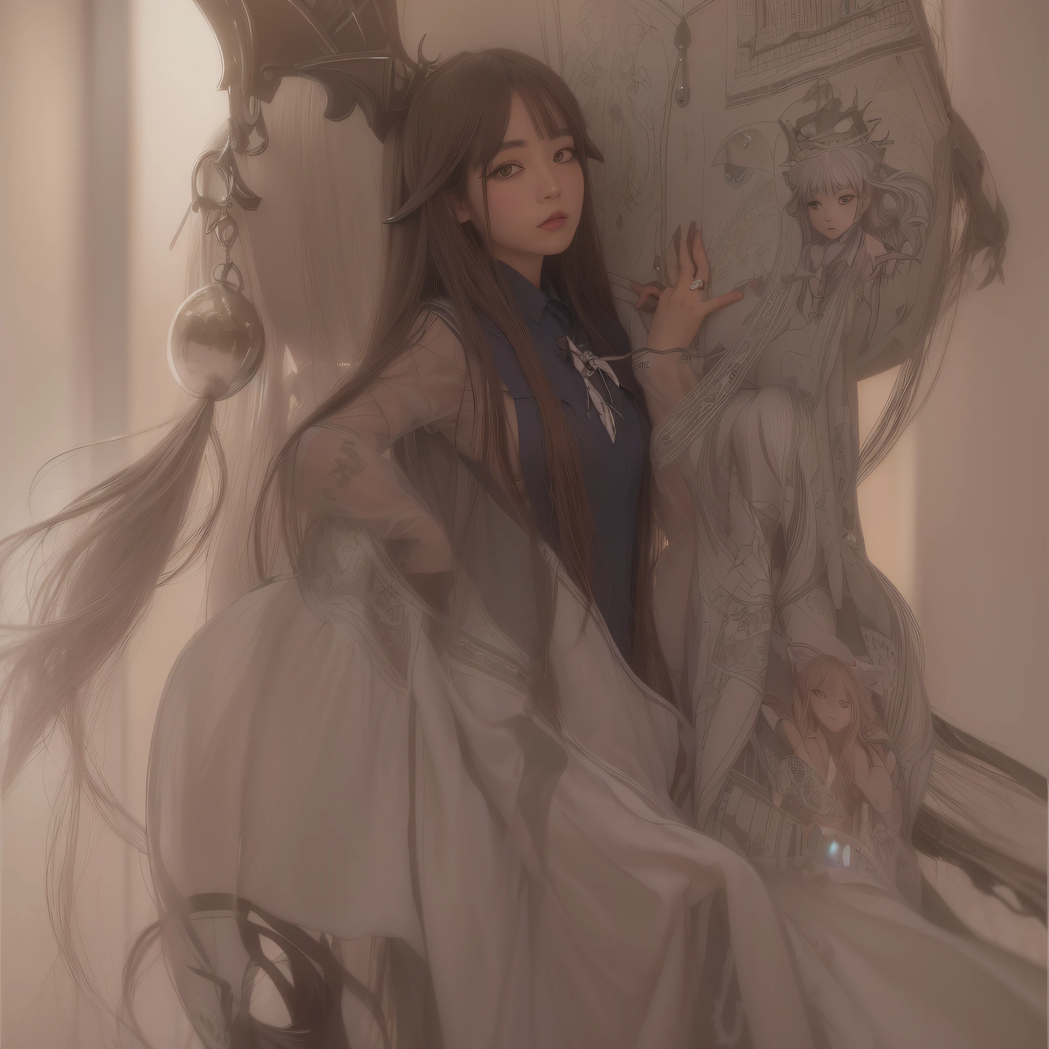 Close-up of a woman with long hair and cat ears, (((Beautiful Fantasy Queen)), Beautiful Elegant Elf Queen, Guvitz, Ethereal Beauty, Beautiful Fantasy Queen, Guvez style artwork, Beautiful character painting, Beautiful fantasy anime, Anime goddess, Fantasy art style, White Haired God, 8K High Quality Detail Art, Surreal Schoolgirl, JK Uniform, Schoolgirl, Sakimichan, Surreal Schoolgirl, Magic School Uniform, Japanese School Uniform, Style Anime, Wearing School Uniform, Shikamimi, realistic schoolgirl
