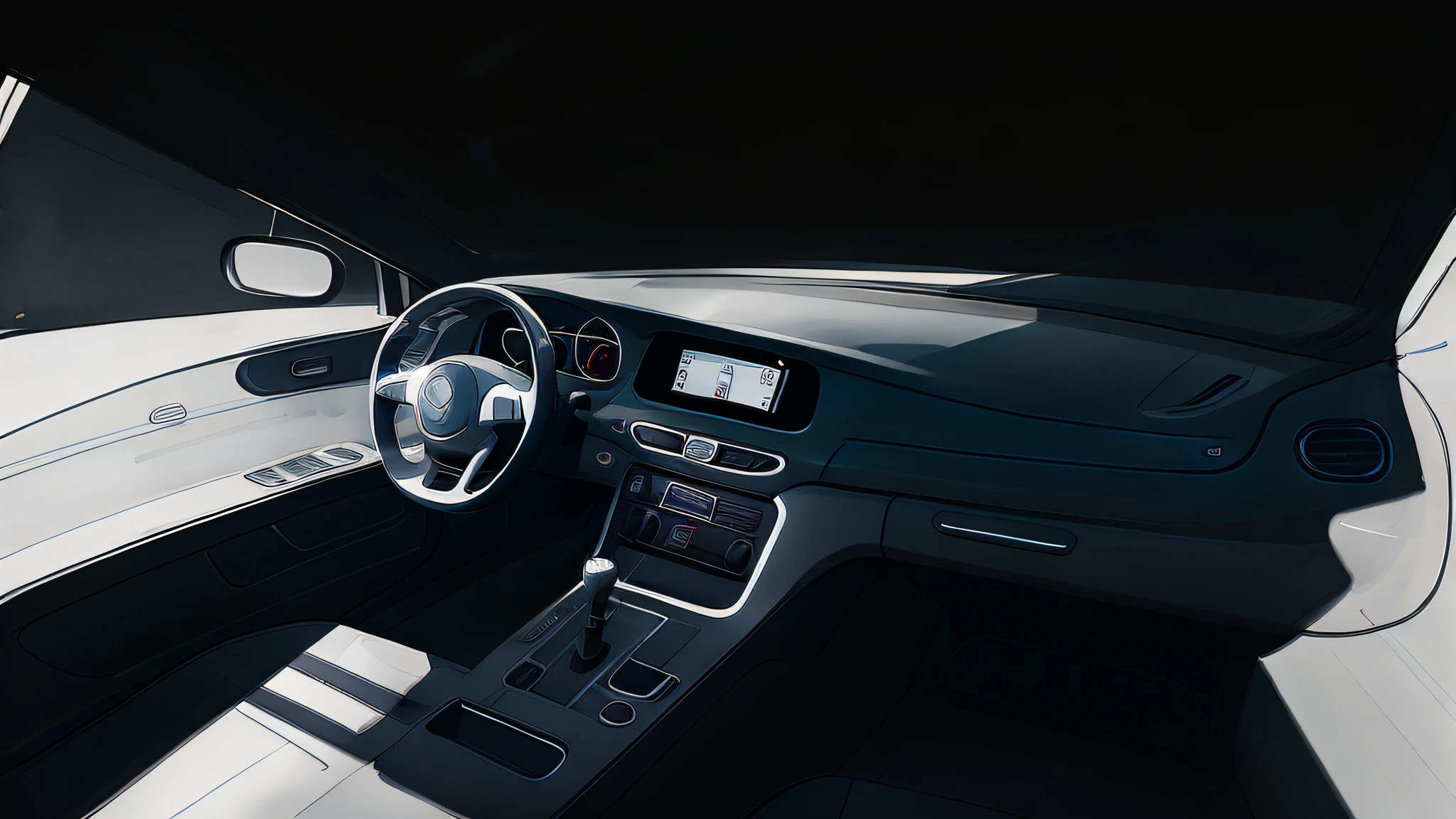 a drawing of a car dashboard with a steering wheel and dashboard lights, car sketch, line work concept art, concept piece, automotive design art, lineart behance hd, sketch illustration, intense line art, concept sketch, high quality sketch, interior background, hyper detailed line art, highly detailed sketch, inside of a car, top down drawing, detailed but rough