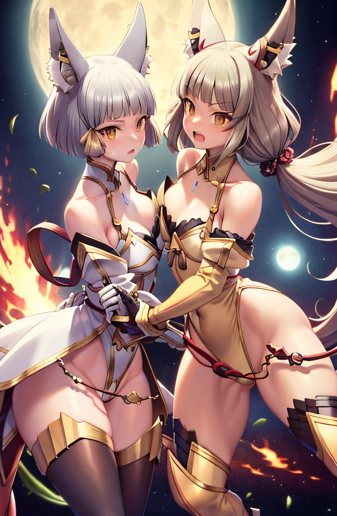classic_nia and blade_nia fighting who of the two has the bigger tits
