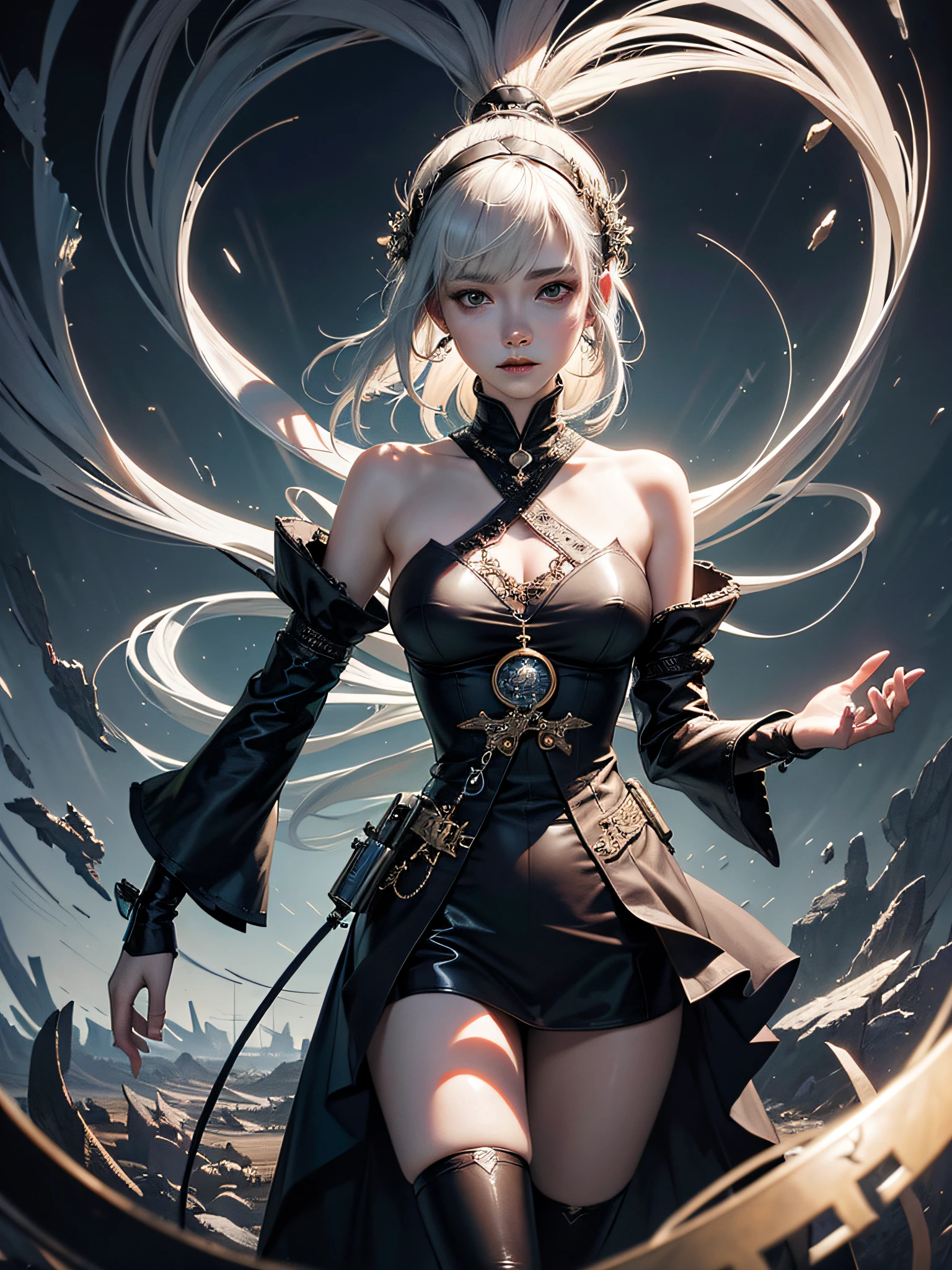 official art, unity 8k wallpaper, ultra detailed, beautiful and aesthetic, masterpiece, best quality, (zentangle, mandala, tangle, entangle), (fractal art:1.3) , 1girl, extremely detailed, dynamic angle, cowboyshot, the most beautiful form of chaos, elegant, a brutalist designed, vivid colours, romanticism, by james jean, roby dwi antono, ross tran, francis bacon, michal mraz, adrian ghenie, petra cortright, gerhard richter, takato yamamoto, ashley wood, atmospheric, ecstasy of musical notes, streaming musical notes visible