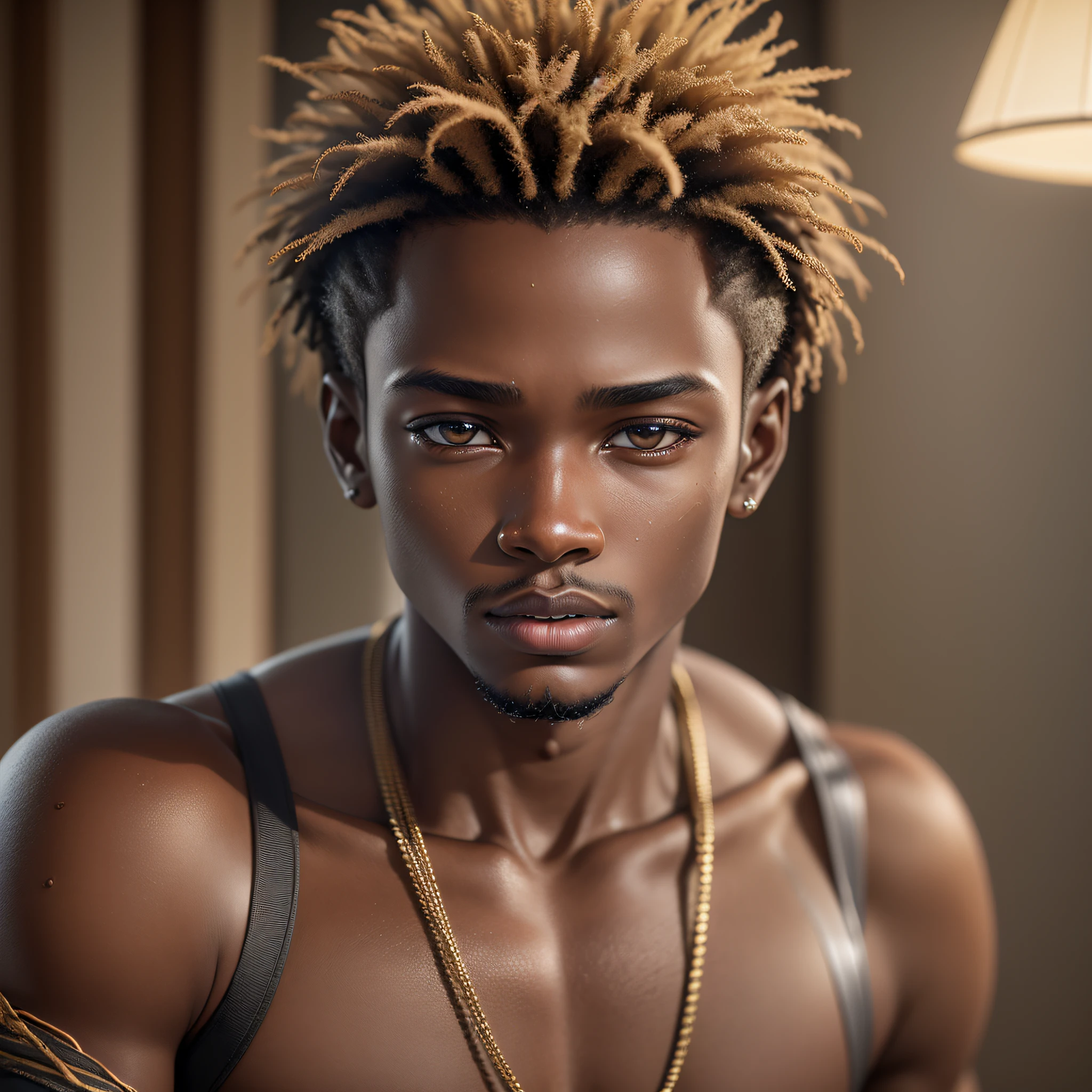 best quality, masterpiece, (photorealistic:1.4), 1boy, (22 years old:1.2) african, dramatic lighting --auto --s2