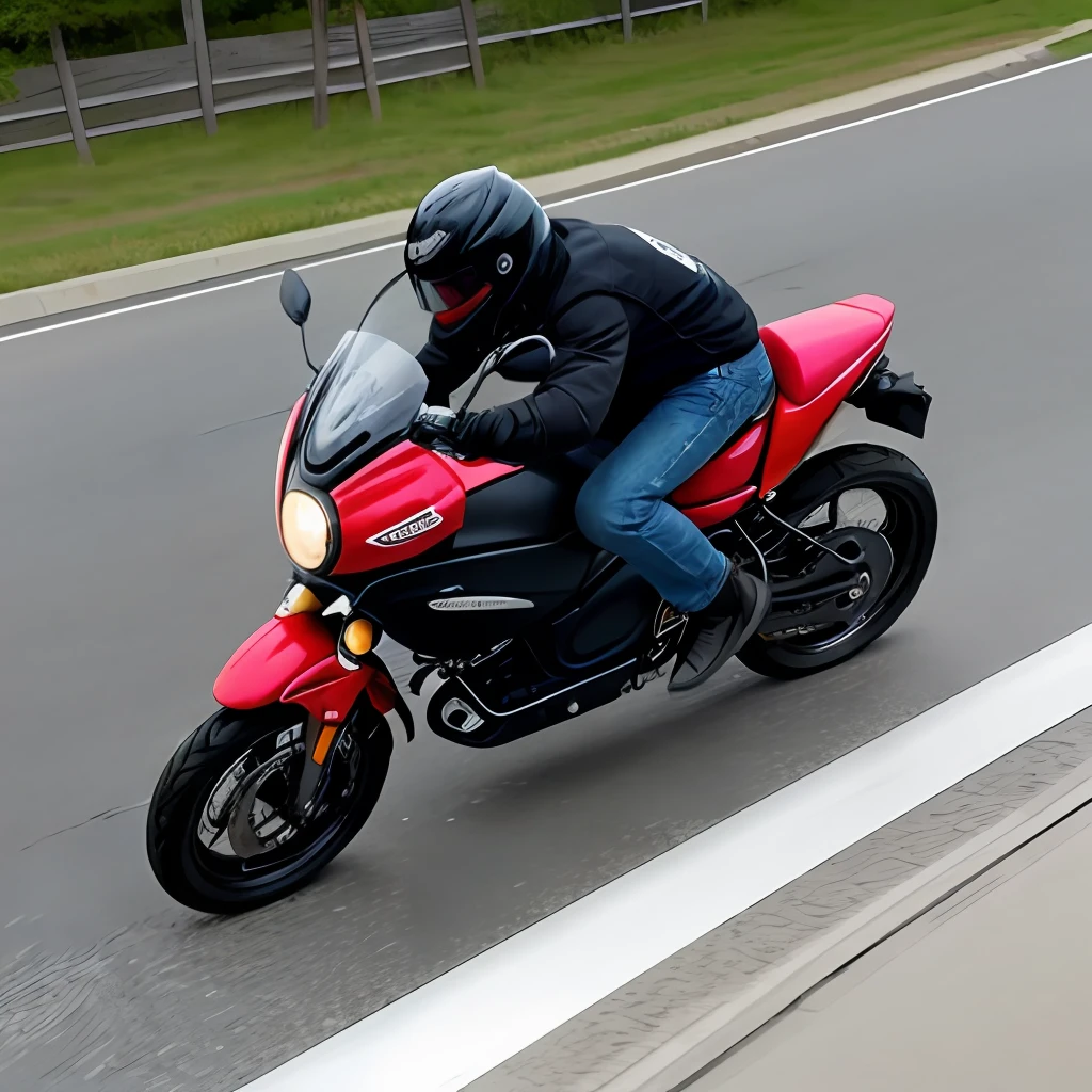 Pizza delivery man crashed with his motorcycle on the ground