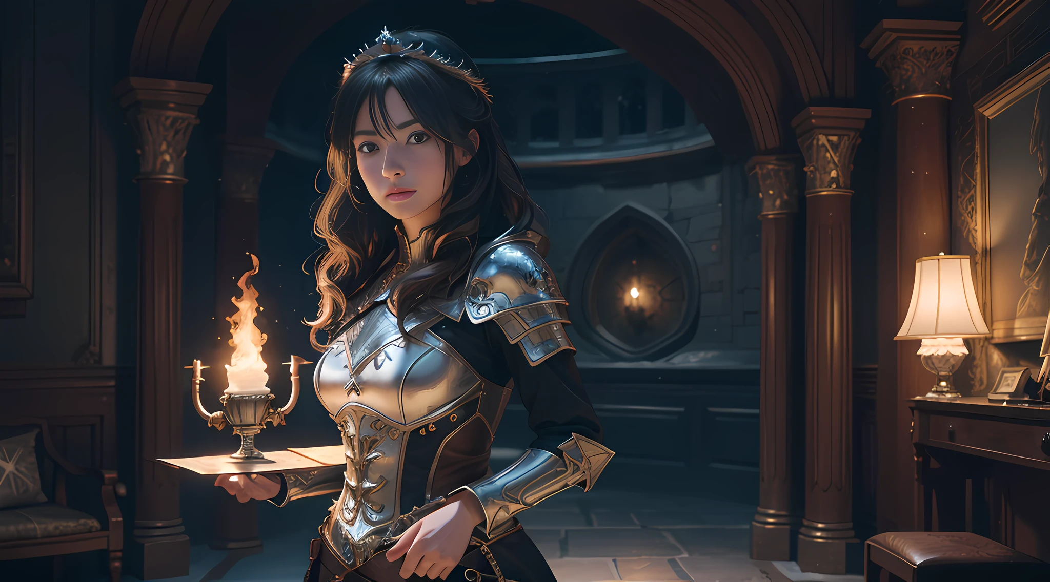 1girls, very detailed depiction of a beautiful fantasy girl in ice crown and ice armor ice, girl with fire crown, fantasy character portrait, fantasy castle looking at the audience, high resolution, superb, 8k wallpaper, very detailed, intricate, unreal engine 5, volumetric lighting, realistic, realistic lighting, cinema, 4k, cinematic lighting, 8k, depth of field, 3d, perfect, award-winning, ultra-detailed, realistic, ultra-realistic, photorealistic lighting, bright light, complex detail, stop motion, super focus, tonemapping, sharp focus, hyper detailed, detailed eyes, eyes focus, (illustration:1.1), highres, (extremely detailed CG unity 8k wallpaper:1.1), (beautiful face:1.15), (cowboy_shot:1.5), torino_ style (nixeu_soft :0.8), (nixeu_white:0.8),