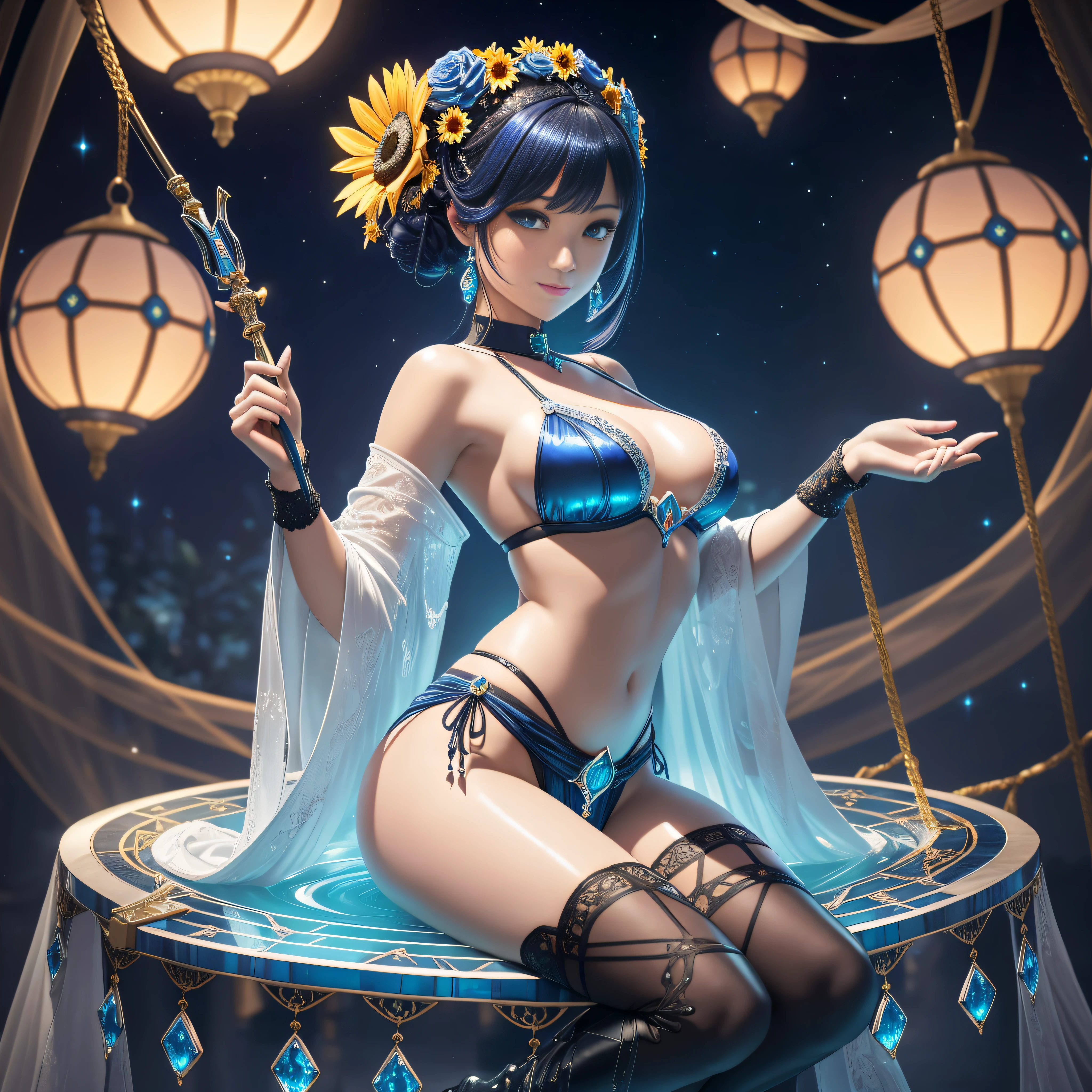meticulously intricate Pro-photorealism angle below-close 3 wet Japanese clothing kimono sideboob obi sunflower hairstyle short interior Agathe ornament keys discreet diamand yellow-saffron delicate faces expressive cheekbones effects glowing pompette turquoise great ultra-beautiful eyes lazuli opal open mouth teeth smile (detailed high skin: 1.3) suave athlete:1.3 attractive jacket:1.3 open shoulders:off lace:1.3 white shirt:1.1 open clavicle sleeves:1.3 papillotes: 1.3 white silk (ratio four fingers and one inch) satin large pointed breasts drooping:1.3 pointed spread covered corsait:1.3 strange felts seams "Ghibli Studio" navel skirt:1.3 wide fringe swinging spinel belt1:4 thick chastity padlock soli pubic leathers:1.3 visible pubic hair1:3 covered thighs covered garters:1.3 legs boots:1.3 solid voluminous black furs abundant lights illuminations luminescences depths reflections optimal resolutions maximum ultra precise perfections Lightnings contrasts global illuminations cgi vfx sfx reflex ultra details Octane made extreme enhanced graduated UHD XT3 16K DSLR HDR UnrealEngine5 romm rgb pbr 3dcg fxaa blu-ray colors-coded backlighting anti-aliasing fkaa txaa rtx ssao opengl-shaders glsl-shaders post-processing post-production cell-shading tone-mapping obscure Crystalline DoF robot female "Heavy Metal" dark navy metallic familiar Pole-Dancing Magic water drop of water fountains Drink beer wheels slide "Buck-Beer" transparent mirror scepter summons snake-fractal ruby occult earth (Magic Disco=Ball fullbodye Earth blooms:1.3 graduated heart hearth earth blooms:1,0.3 Tourmaline) dramatic paper lantern background outdoorsreflection Pool marbles paddling pool "Water Falls" water drop of water equirectangular 360" masterpieces (Guweiz and James Jean) tattoo CGSCOSITY (Bruce Weber model Feminin) night full moon mountain raw nsfw:1.2 varied etc.