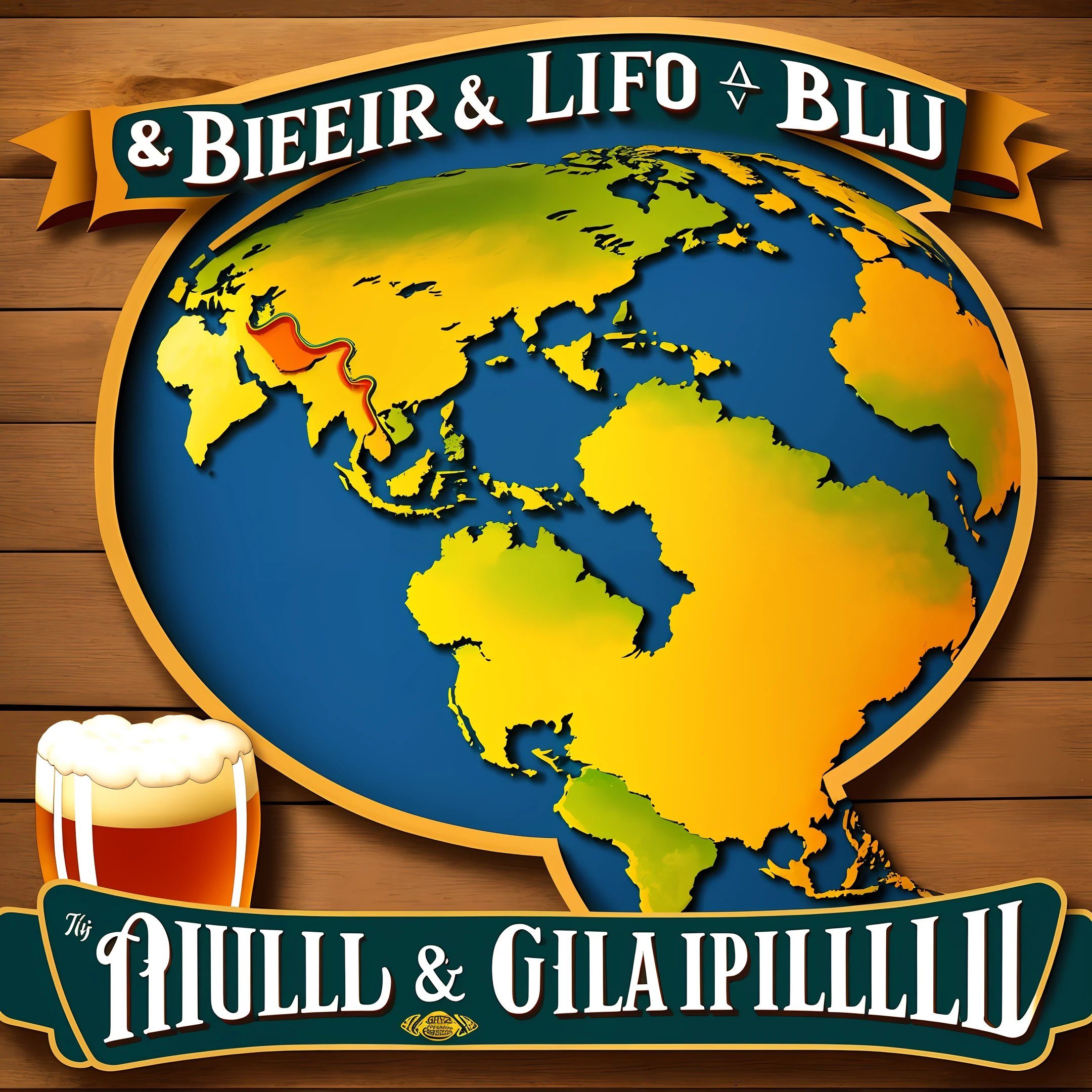 Beer, craft beer, malt and lupolo, master brewer, south america background, logo, ipa, paleale, draft beer, world map,