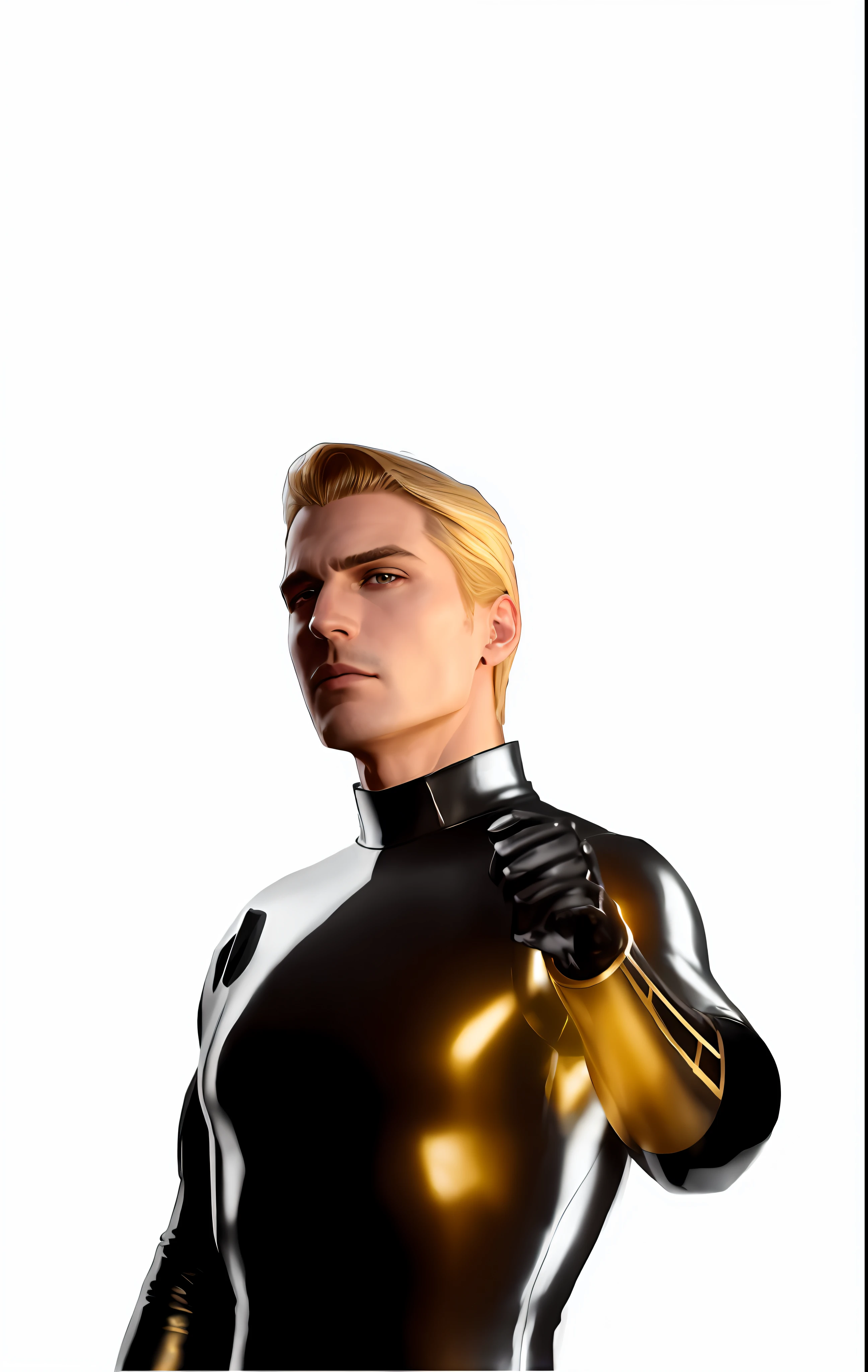 blond man in black leather outfit looking at camera with black background, highly detailed vfx portrait, xqc, highly detailed vfx portrait of, cinematic bust portrait, paul atreides as emperor of dune, cinematic close-up bust shot, 8k portrait render, cinematic bust shot, godsent, portrait of adam jensen, maxwell render, promo art, imperial portrait --auto --s2