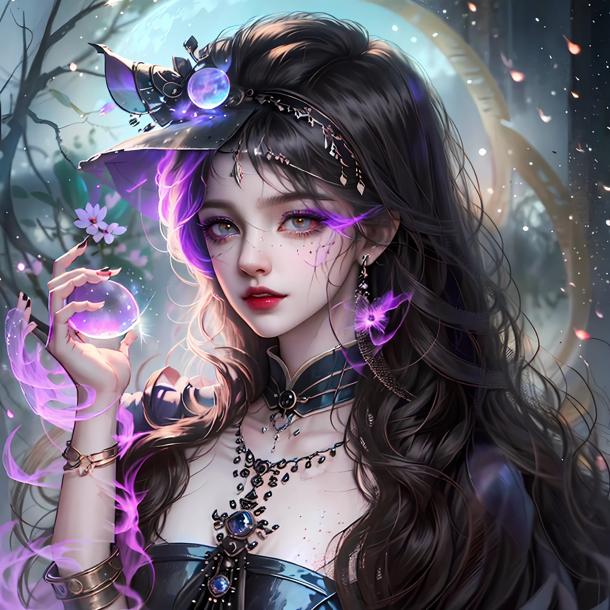 She is a young witch-in-training, with long black hair and bright eyes. Luna is a determined and curious character, always in search of new magical challenges. She possesses impressive magical abilities and a quick intellect, which helps her overcome the obstacles she encounters. Luna is a loyal friend and is always willing to help others. --auto --s2