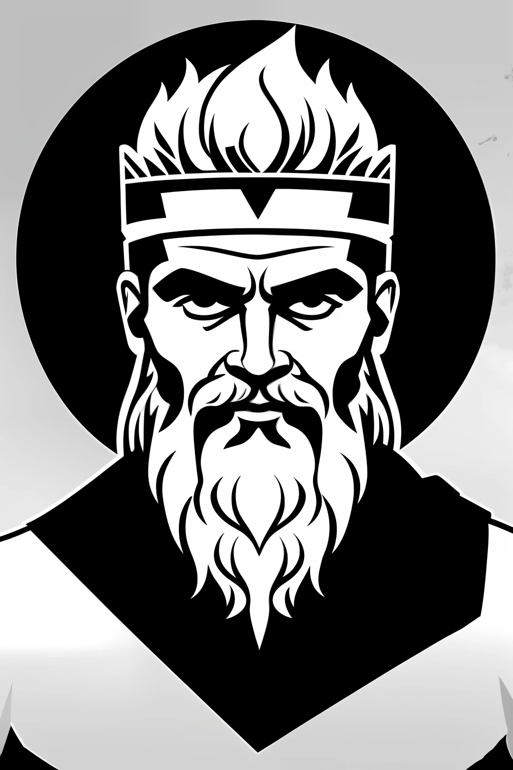 create an image of the character Zeus in black and white and leave it as the background. Make a logo written "MELO"