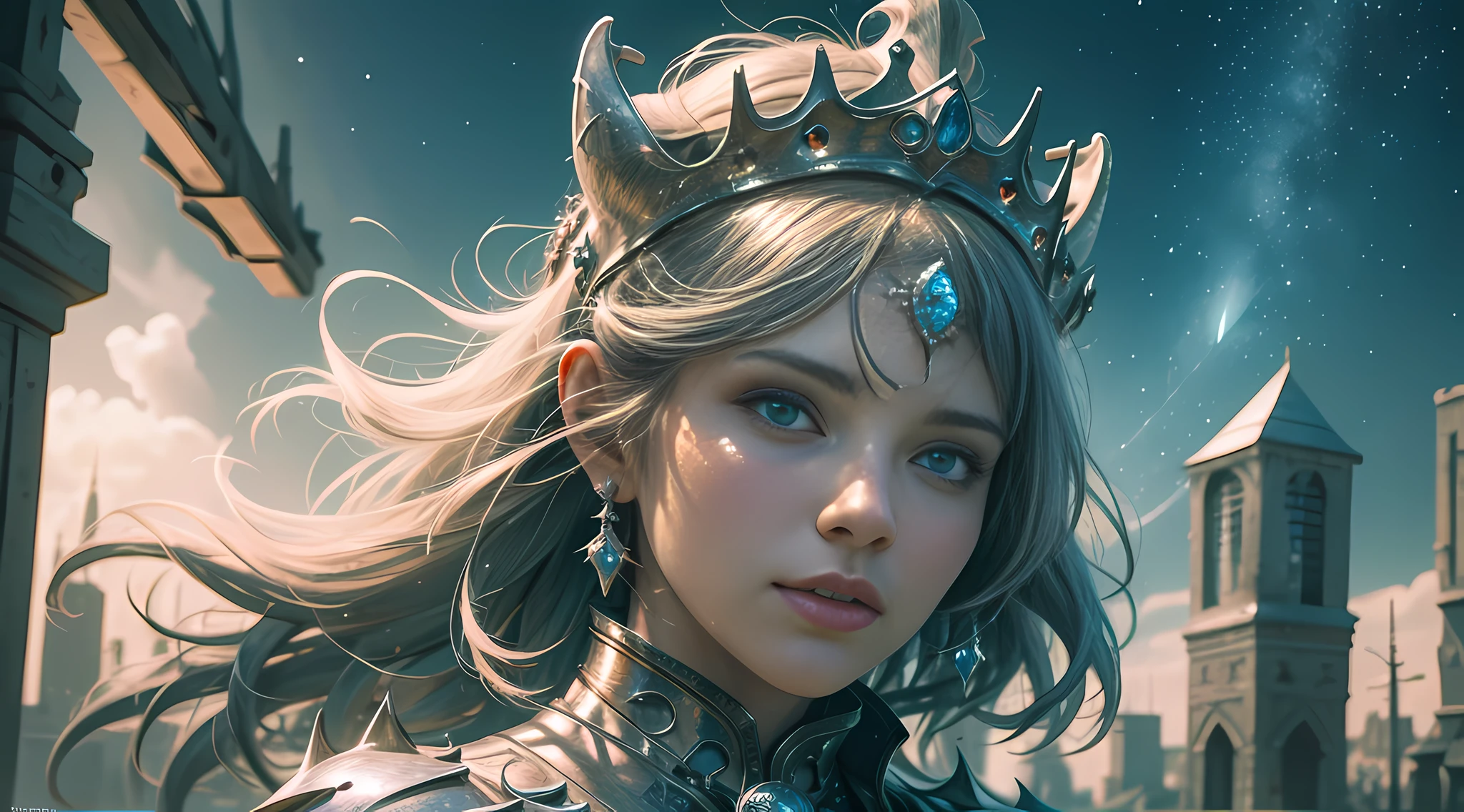1girls, very detailed depiction of a beautiful fantasy girl in ice crown and ice armor ice, girl with fire crown, fantasy character portrait, fantasy castle looking at the audience, high resolution, superb, 8k wallpaper, very detailed, intricate, unreal engine 5, volumetric lighting, realistic, realistic lighting, cinema, 4k, cinematic lighting, 8k, depth of field, 3d, perfect, award-winning, ultra-detailed, realistic, ultra-realistic, photorealistic lighting, bright light, complex detail, stop motion, super focus, tonemapping, sharp focus, hyper detailed, detailed eyes, eyes focus, (illustration:1.1), highres, (extremely detailed CG unity 8k wallpaper:1.1), (beautiful face:1.15), (cowboy_shot:1.5), torino_ Style (nixeu_soft:0.8), (nixeu_white:0.8), (appropriate posture)