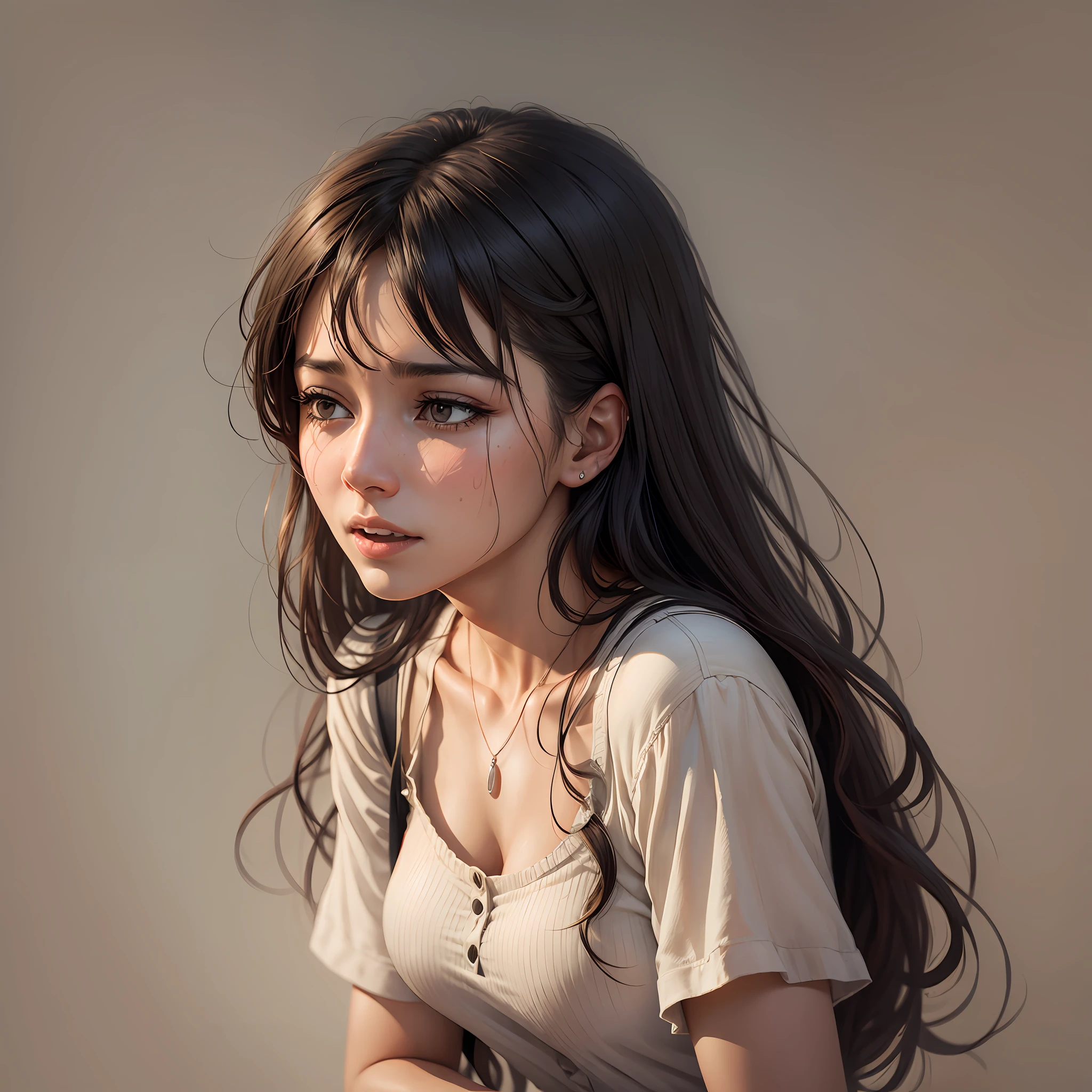 A woman with an expression of relief --auto --s2