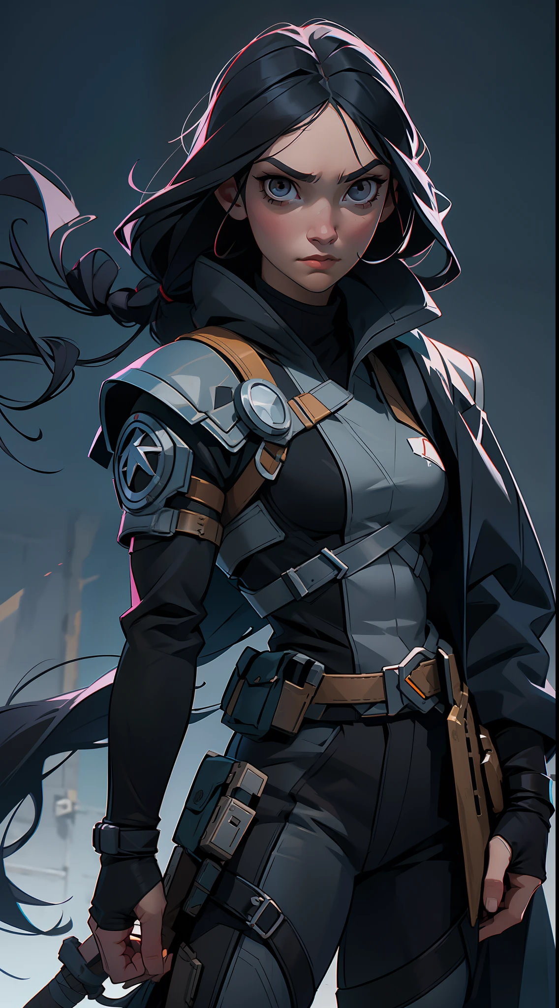"A skilled and deadly assassin with long black hair and cold grey eyes, who carries out deadly missions for the right price"