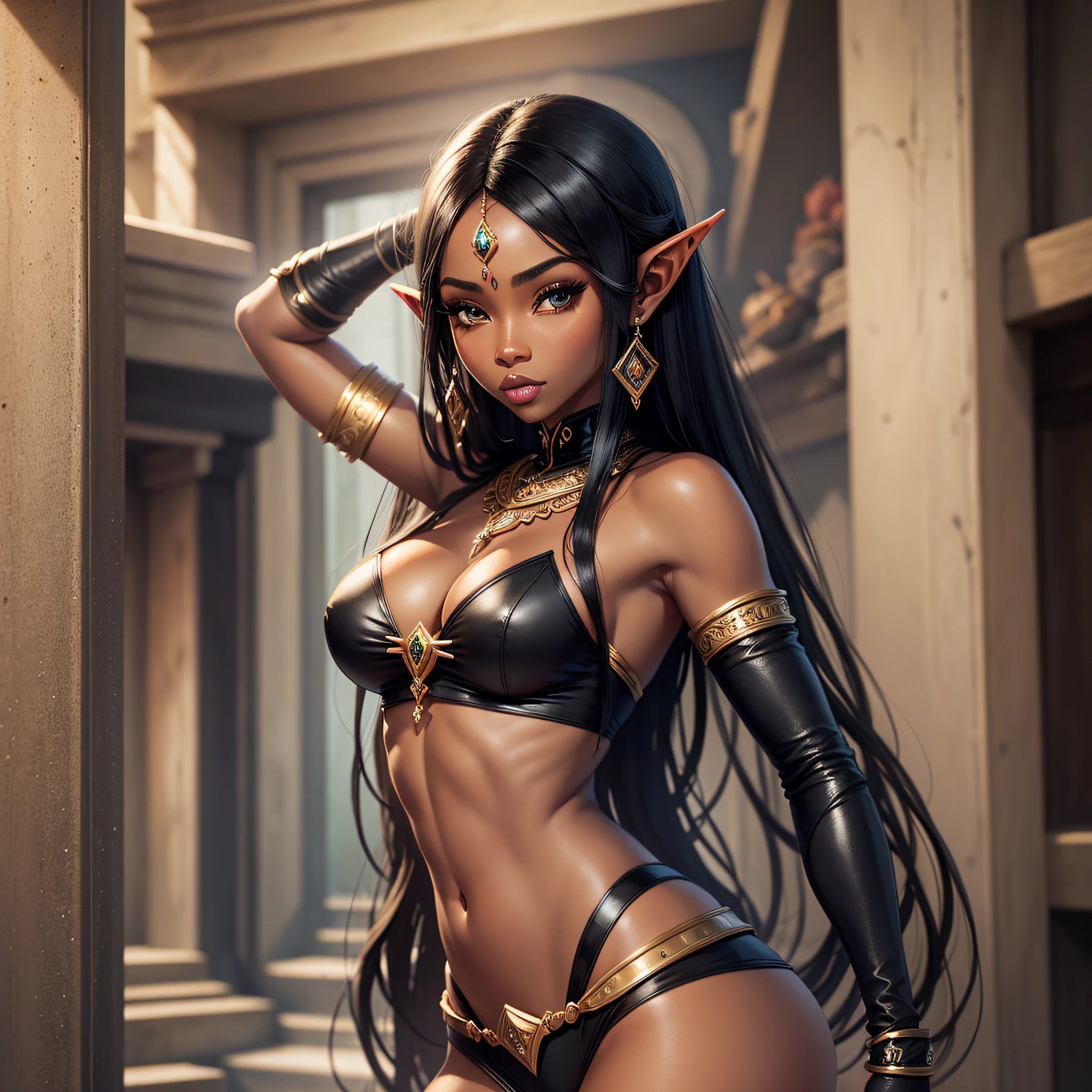 Beautiful Black Elf Woman --auto --s2