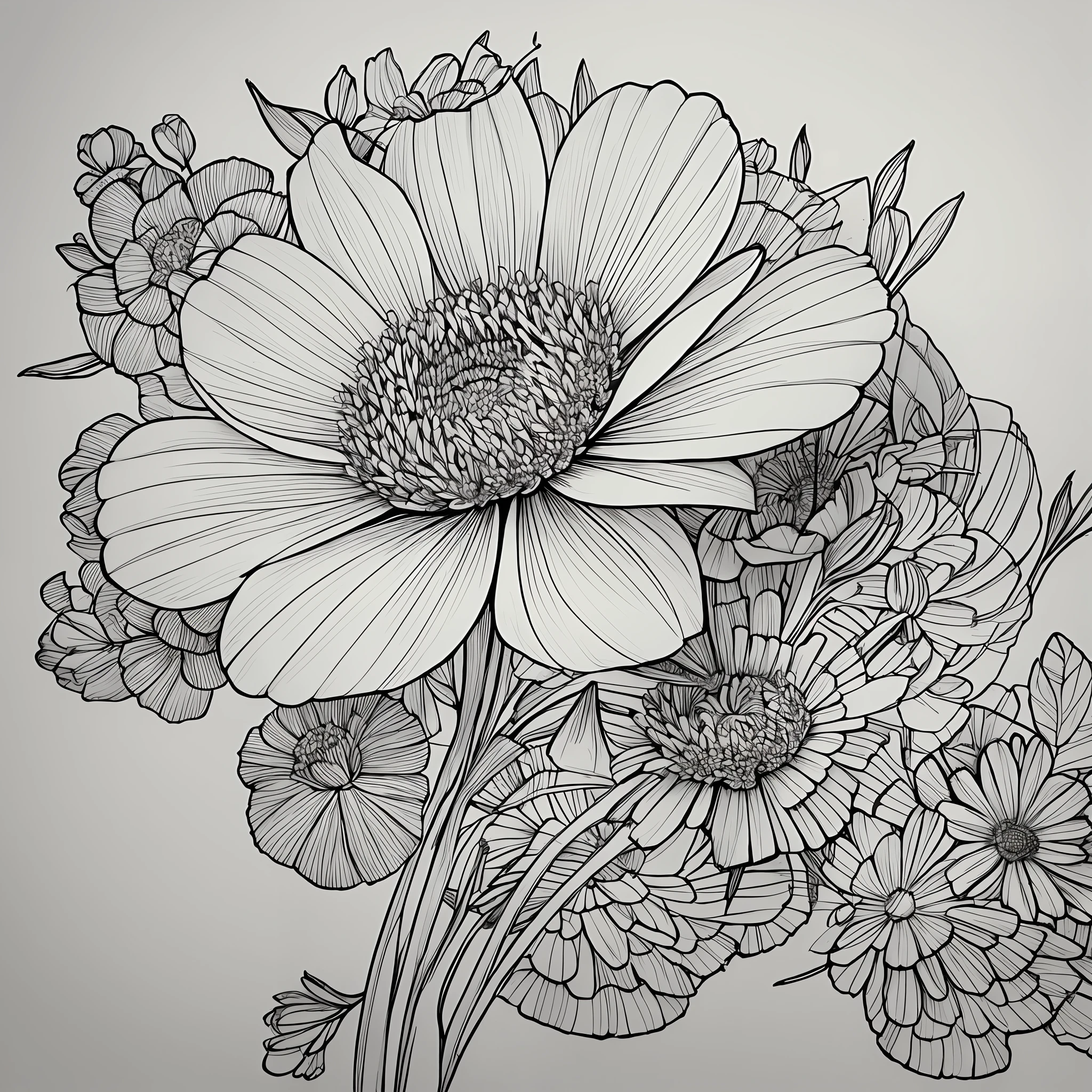 White background, line drawing flowers, line drawing, hand drawn style, small fresh, fashionable, light color, simple, white, flat, flat, butterfly --auto --s2