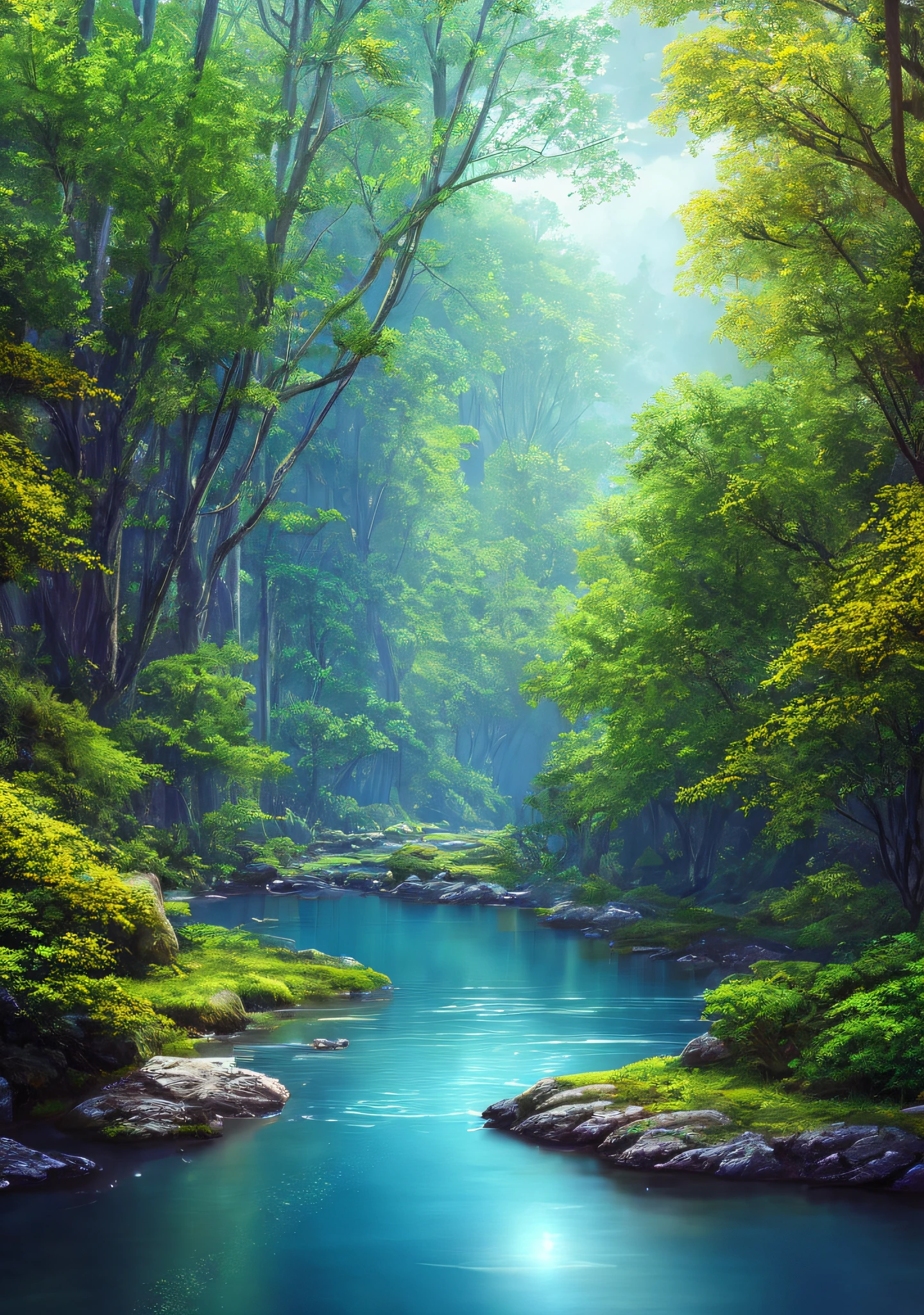 masterpiece, best quality, high quality,extremely detailed CG unity 8k wallpaper, An enchanting and dreamy scene of aa large sailboat on a narrow river in fantasy forest, with towering trees, hidden fairy glens, creating a sense of mystique and enchantment, artstation, intricate, trending, award winning photography, Bokeh, Depth of Field, HDR, bloom, Chromatic Aberration ,Photorealistic,extremely detailed, trending on artstation, trending on CGsociety, Intricate, High Detail, dramatic, art by midjourney