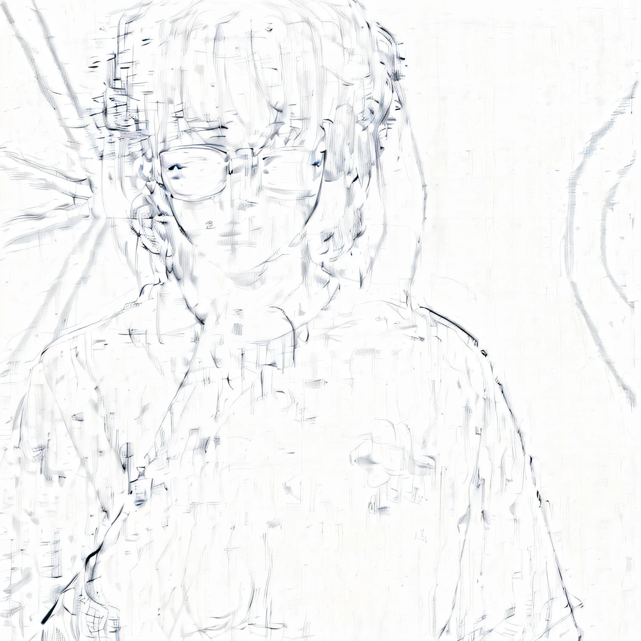 A drawing of a man with glasses, contour sketch, soft silhouette, contour drawing, line sketch!!, high quality sketch, Naka Bokunen, line art!!, simple line art, clean anime silhouette, clean line art, high quality sketch art, line sketch, faded drawing, realistic line drawing, line art