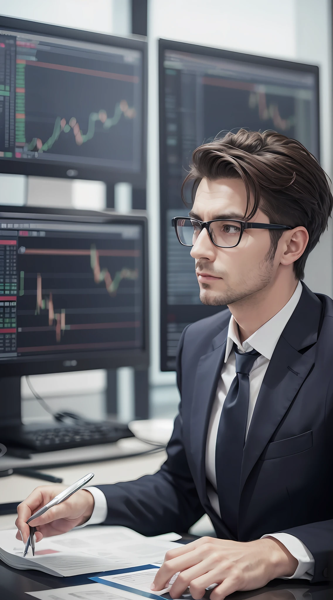 business man french forex trader realist 4k --auto --s2