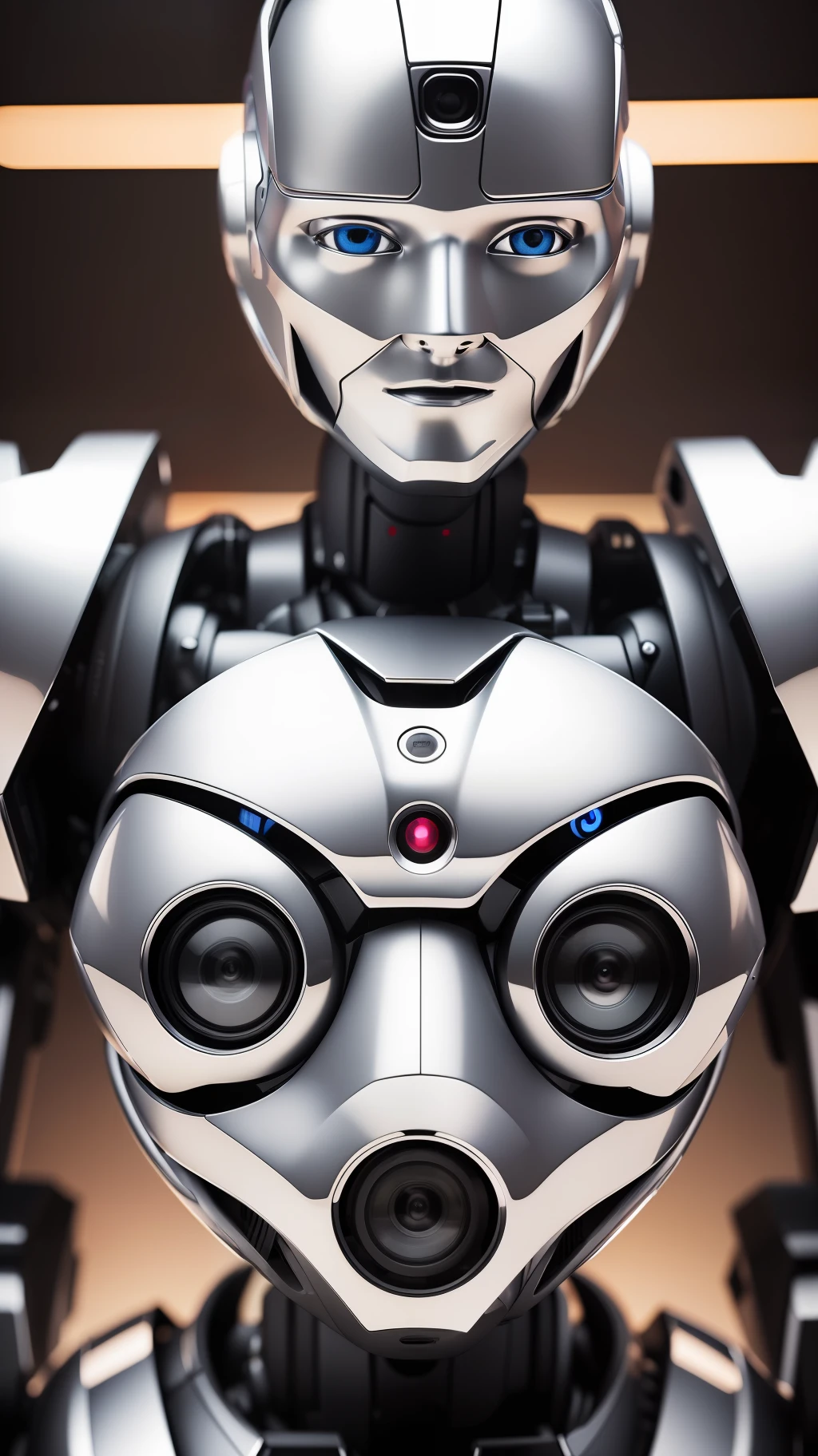"(Ultra-detailed, best quality, masterpiece, realistic, 8k) - Artificial intelligence robot, looking at camera.