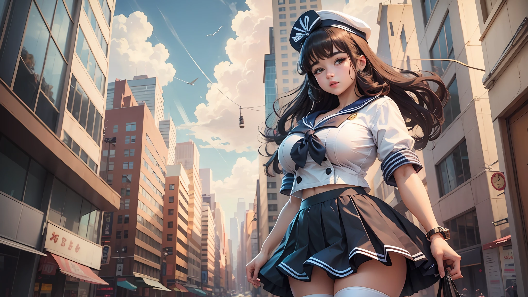Girl, cute, big breasted, sailor skirt, two-dimensional --auto --s2