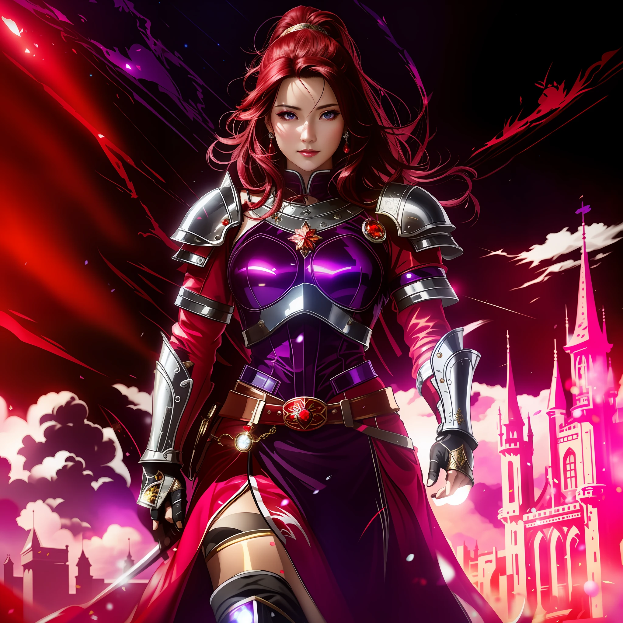 a closeup of a woman in a red dress with long hair, beautiful seductive anime woman, a beautiful fantasy empress, inspired by Du Qiong, seductive Tifa Lockhart portrait, ((a beautiful costume empress)), seductive anime girl, beautiful anime woman, glamorous tifa lockheart, beautiful avatar photos, mai shiranui, lady in pink armor,  tifa, (lingerie:1.2), photorealistic, upon_body, tyndall effect, photorealistic, dark studio, rim lighting, two-tone lighting, (high detail skin: 1.2), 8k uhd, dslr, soft lighting, high quality, volumetric lighting, candid, photography, high resolution, 4k, 8k, Bokeh, chest out, (nude: 0.9), (purple eye color),