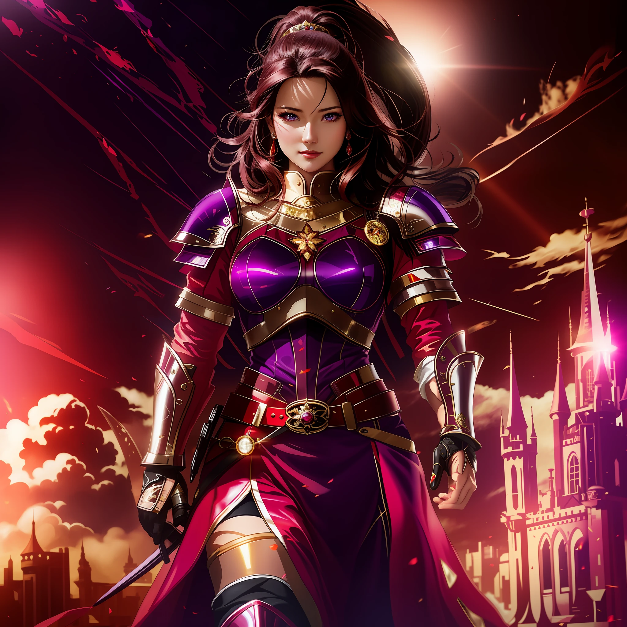 a closeup of a woman in a red dress with long hair, beautiful seductive anime woman, a beautiful fantasy empress, inspired by Du Qiong, seductive Tifa Lockhart portrait, ((a beautiful costume empress)), seductive anime girl, beautiful anime woman, glamorous tifa lockheart, beautiful avatar photos, mai shiranui, lady in pink armor, tifa, (lingerie:1.2), photorealistic, upon_body, tyndall effect, photorealistic, dark studio, rim lighting, two-tone lighting, (high detail skin: 1.2), 8k uhd, dslr, soft lighting, high quality, volumetric lighting, candid, photography, high resolution, 4k, 8k, Bokeh, chest out, (nude: 0.9), (purple eye color),