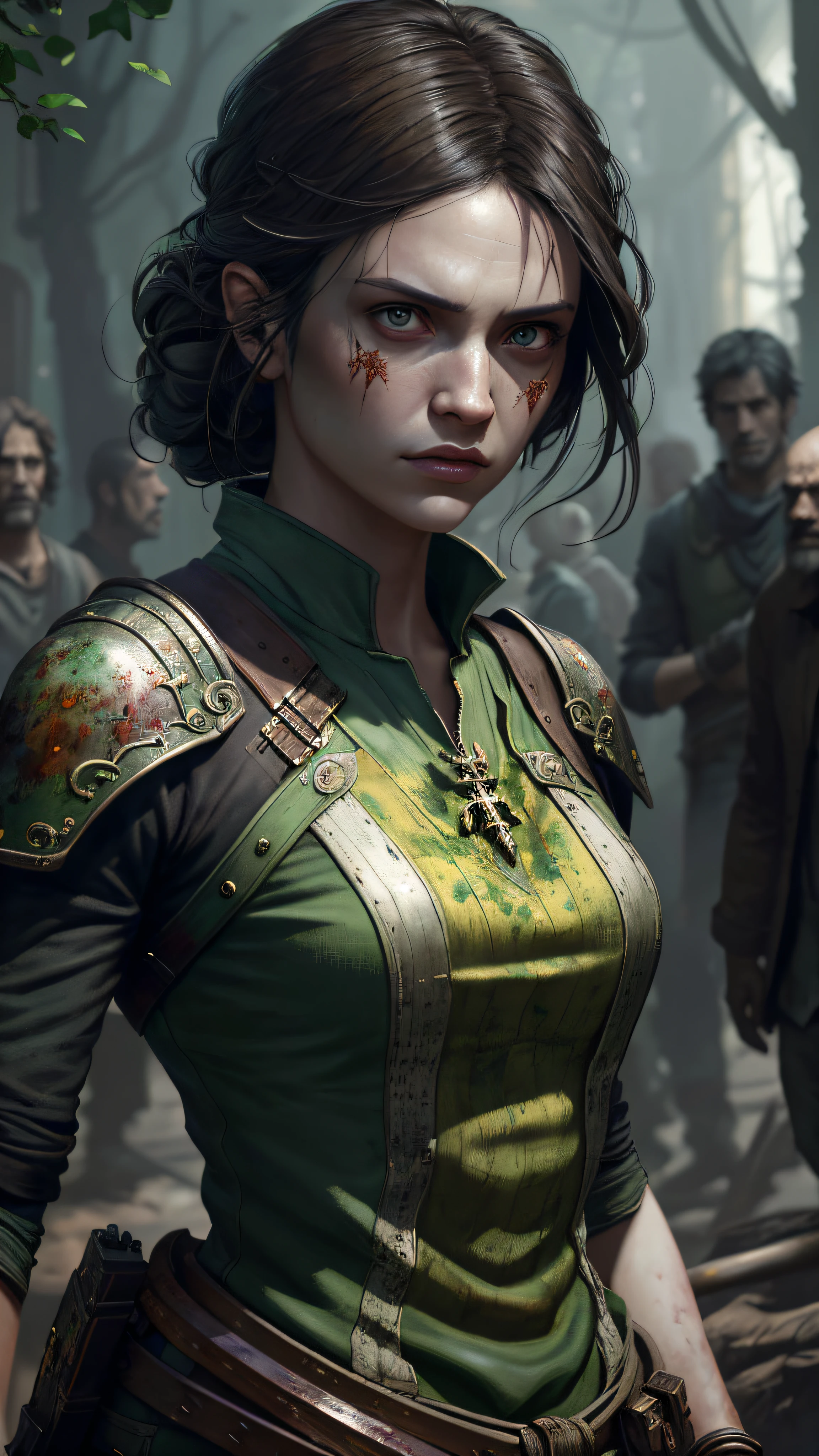 a portrait of a lonely beauty zombie girl alone in a crowd, alabaster skin, grunge outfit, crawed background, doubtful poses, perfect face, hyper detailed, dead inside, green eyes, (extremely detailed cg unity 8k wallpaper), the most beautiful artwork in the world, atey ghailan, in the style of studio ghibli, by jeremy mann, greg manchess, antonio moro, intricate, high detail, photorealistic painting art by midjourney and greg rutkowski, matte, bryan organ, extremely detailed cg unity 8k wallpaper, high detail, photorealistic painting art by midjourney and greg rutkowski, matte, bryan organ, extremely detailed cg unity 8k wallpaper, high detail, photorealistic painting art by midjourney and greg rutkowski, matte, bryan organ, extremely detailed cg unity 8k wallpaper, high detail, photorealistic painting art by midjourney and greg rutkowski, matte, bryan organ