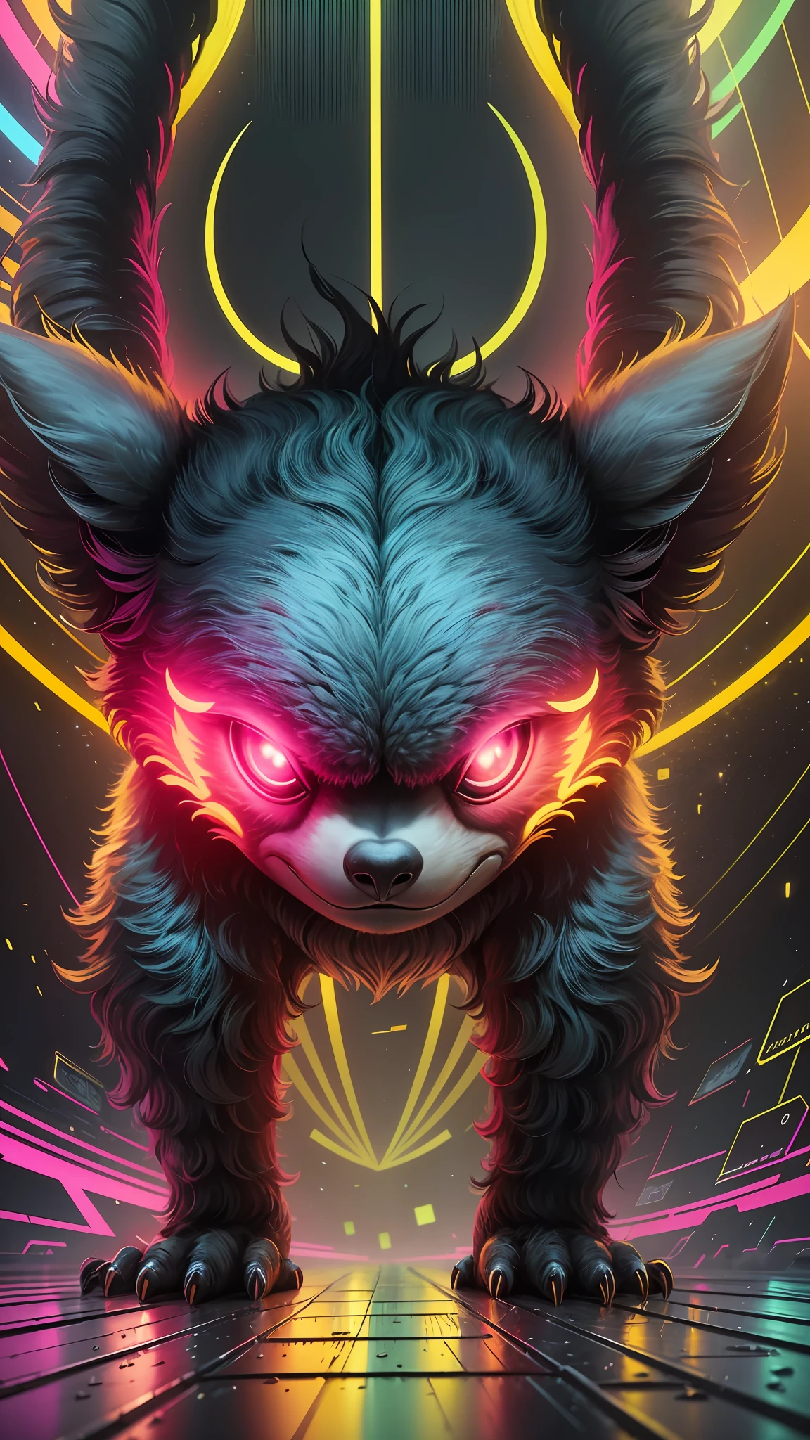 Techno Sloth: This NFT combines a technological style with vibrant colors such as yellow, black, and red. The sloth is depicted in a digitally stylized environment, with geometric shapes and glowing energy lines surrounding it. The image conveys a sense of energy and movement, representing the sloth as a dynamic and powerful figure in the digital world. The techno style of this NFT makes it an intriguing choice for lovers of contemporary art. --auto --s2