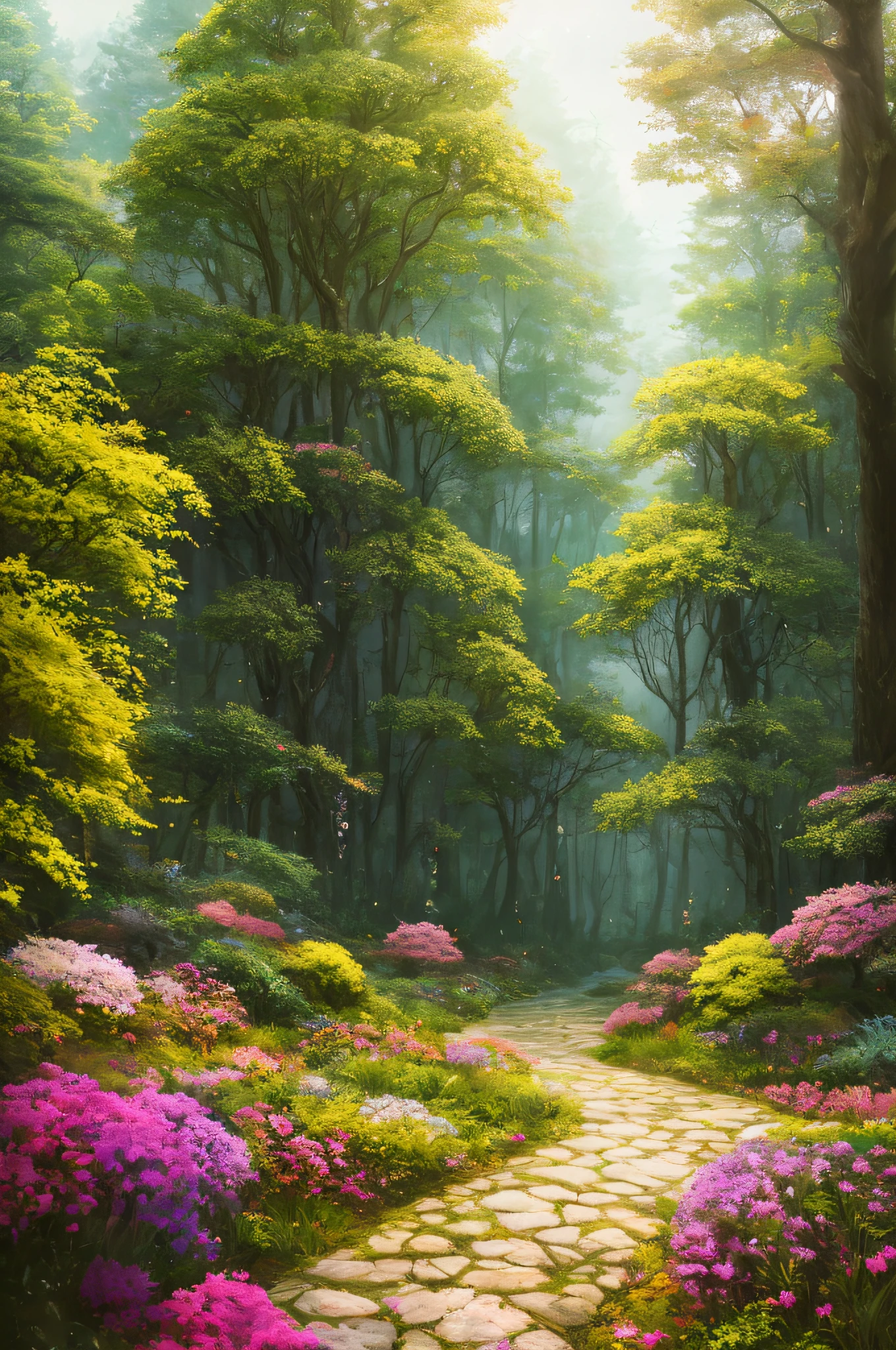 masterpiece, best quality, high quality,extremely detailed CG unity 8k wallpaper, An enchanting and dreamy scene of a fantasy forest, with towering trees, glowing mushrooms, and hidden fairy glens, creating a sense of mystique and enchantment, artstation, digital illustration, intricate, trending, pastel colors, oil paiting, award winning photography, Bokeh, Depth of Field, HDR, bloom, Chromatic Aberration ,Photorealistic,extremely detailed, trending on artstation, trending on CGsociety, Intricate, High Detail, dramatic, art by midjourney