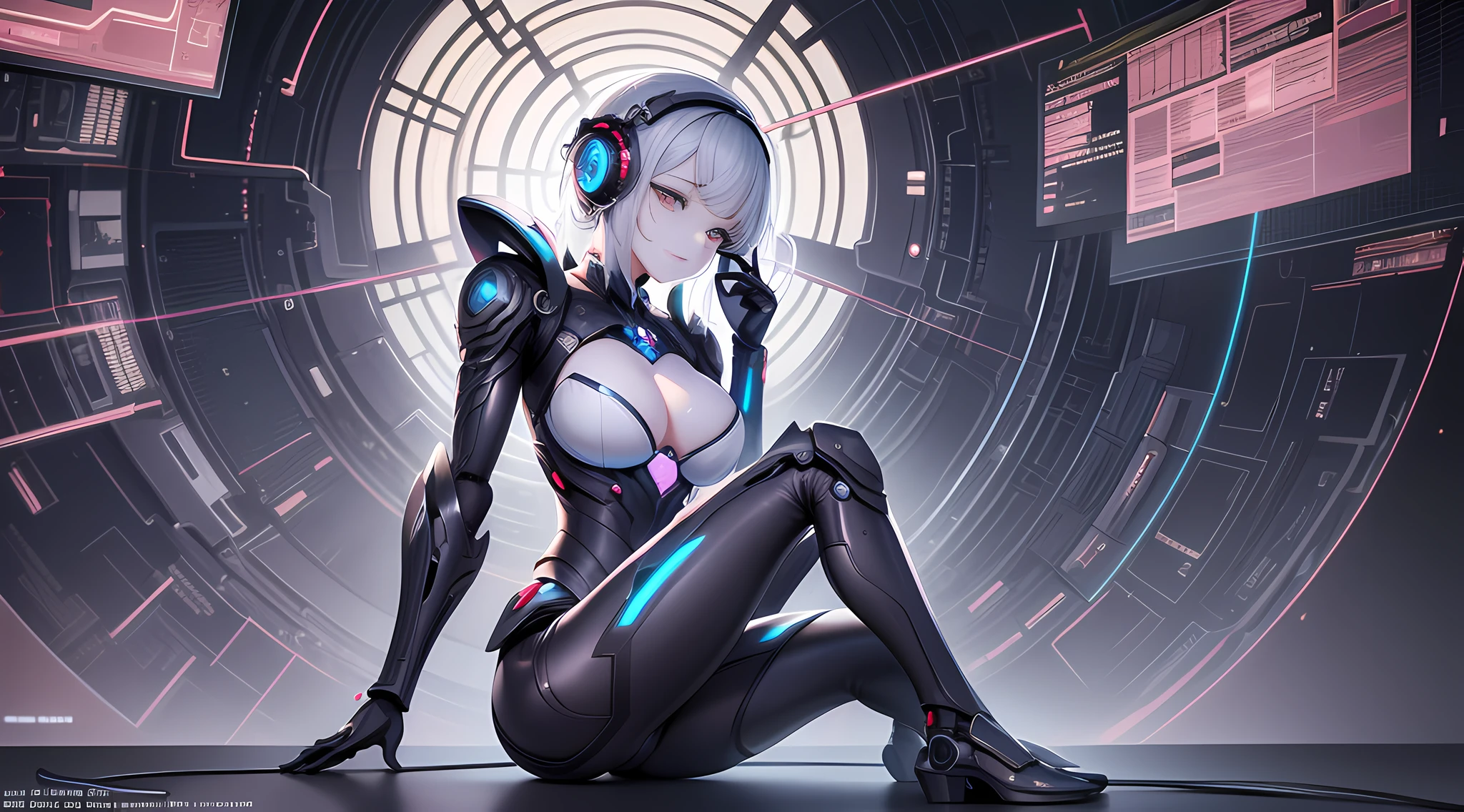Intricate 3d rendering of highly detailed beautiful ceramic silhouette female robot face, robot, robot part, 150 mm, beautiful studio soft light, rim light, vibrant details, luxurious cyberpunk, lace, surreal, anatomy, facial muscles, cables wires, microchip, elegant, beautiful background, octane rendering, HR Giger style, 8k, best quality, masterpiece, illustration, very delicate and beautiful, very detailed, CG, unity, wallpaper , (fidelity, fidelity: 1.37), amazing, fine detail, masterpiece, best quality, official art, extremely detailed cg unity 8k wallpaper, absurd, unbelievably absurd, robot, silver helmet, full body, sitting write
