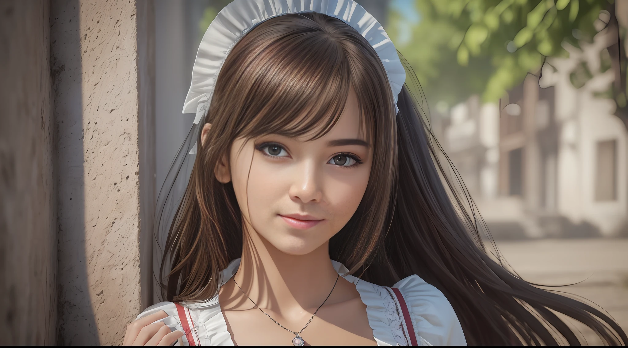 Best quality, masterpiece, ultra high res, (photorealistic:1.4), raw photo, street photography,real，(RAW photo, best quality), (realistic, photo-realistic:1.3), best quality ,masterpiece, an extremely delicate and beautiful, extremely detailed ,CG ,unity ,2k wallpaper, Amazing, finely detail, masterpiece, light smile, best quality, extremely detailed CG unity 8k wallpaper, huge filesize , ultra-detailed, highres, extremely detailed, 1girl, maid, against the wall, hair ornament, looking at looking at viewer, small breasts, pureerosface_v1:0.8 --auto --s2