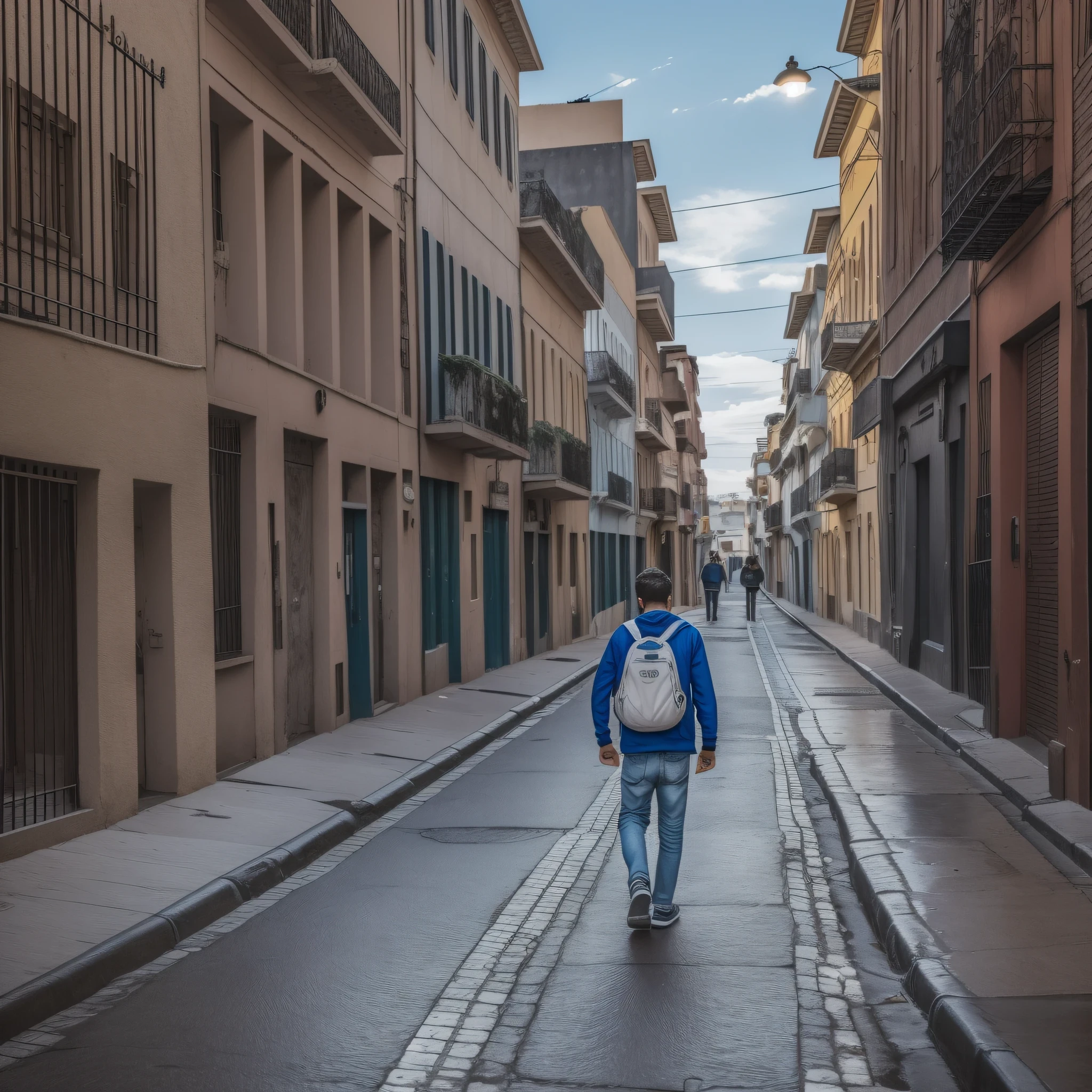 The depressed boy walks down the street in disappointment --auto --s2