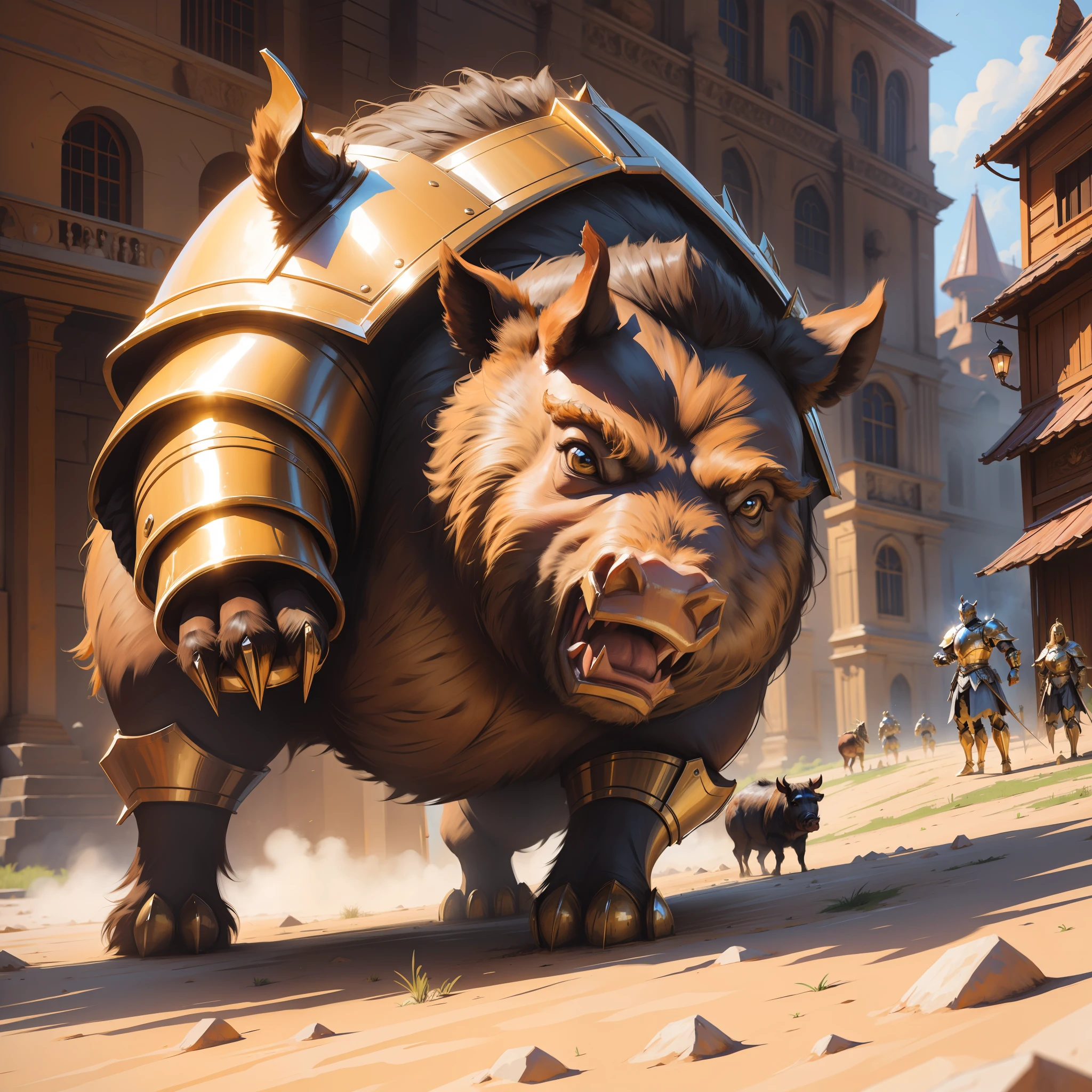 Giant boar in golden armor