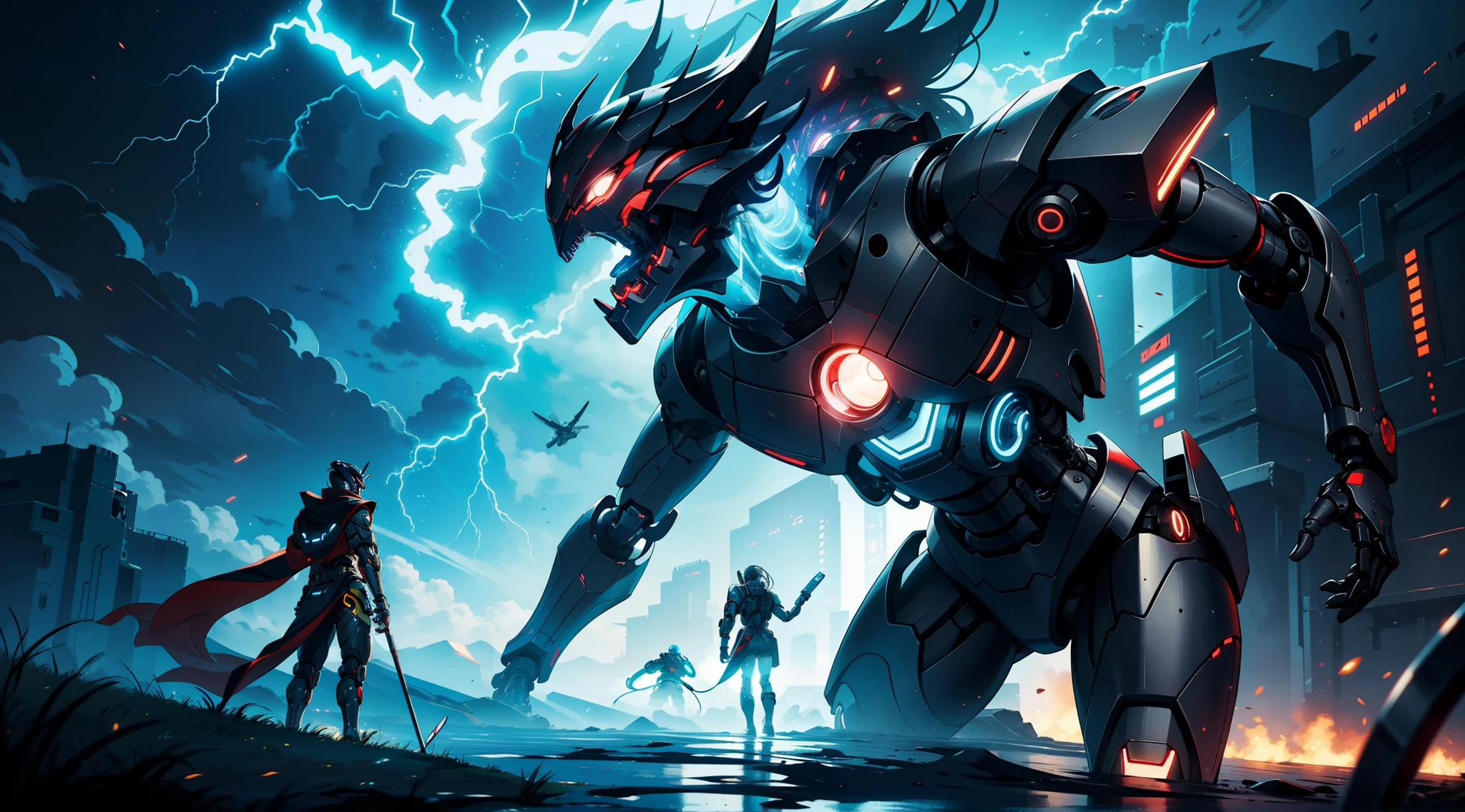 Add 4 cybernetic legs and a cybernetic robotic body many high definition details