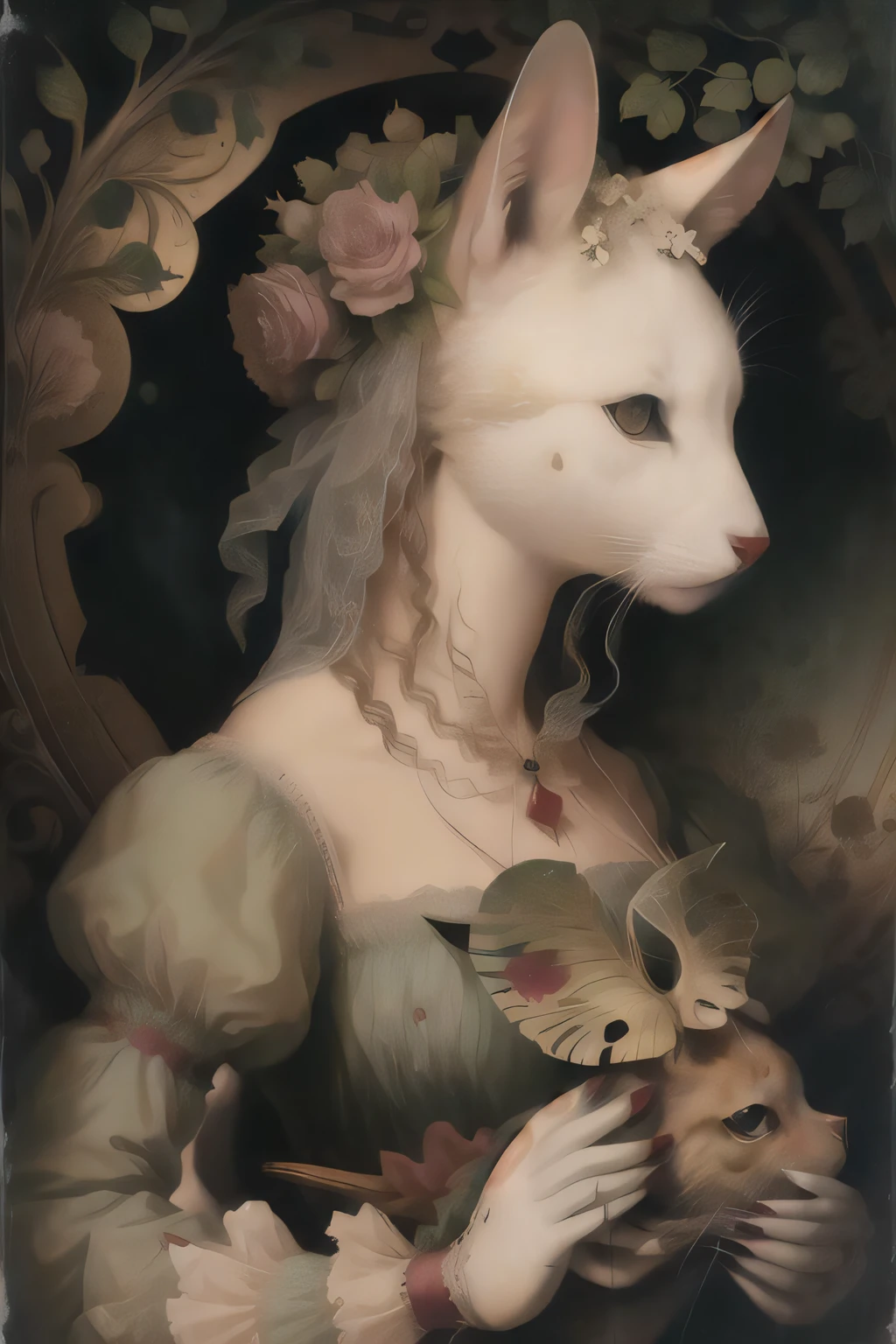 stephenmckay, painting of a woman with an animal head