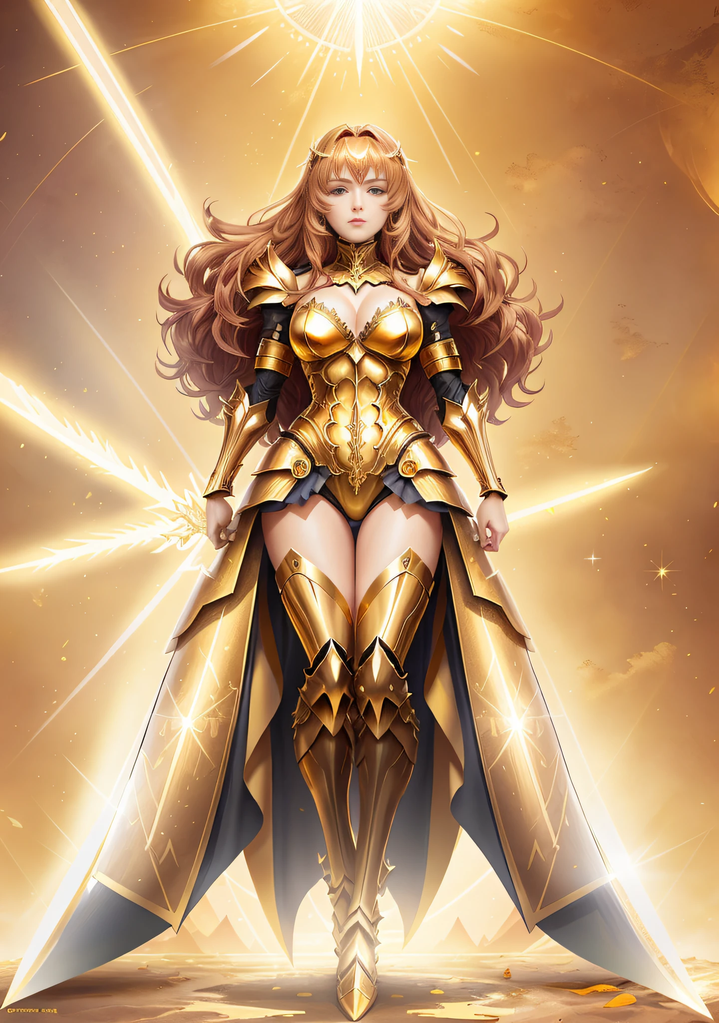 a cartoon picture of a woman in a yellow swimsuit, wearing witchblade armor, inspired by Leona Wood, colored sketch, wearing gold armor, portrait knights of zodiac girl, knights of zodiac girl, faye valentine, colored lineart, made with anime painter studio, yellow aura, wearing golden armor, high quality colored sketch, silk spectre, anime woman fullbody art
