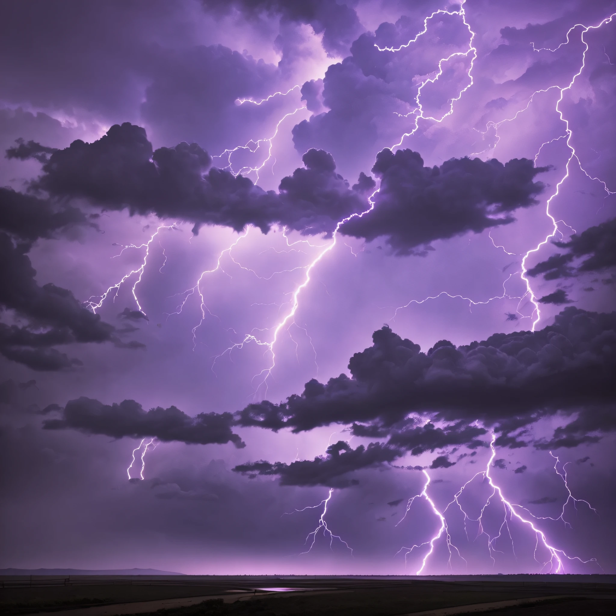 Masterpiece, best picture quality, sky, gloom, dark clouds, purple lightning, --auto --s2