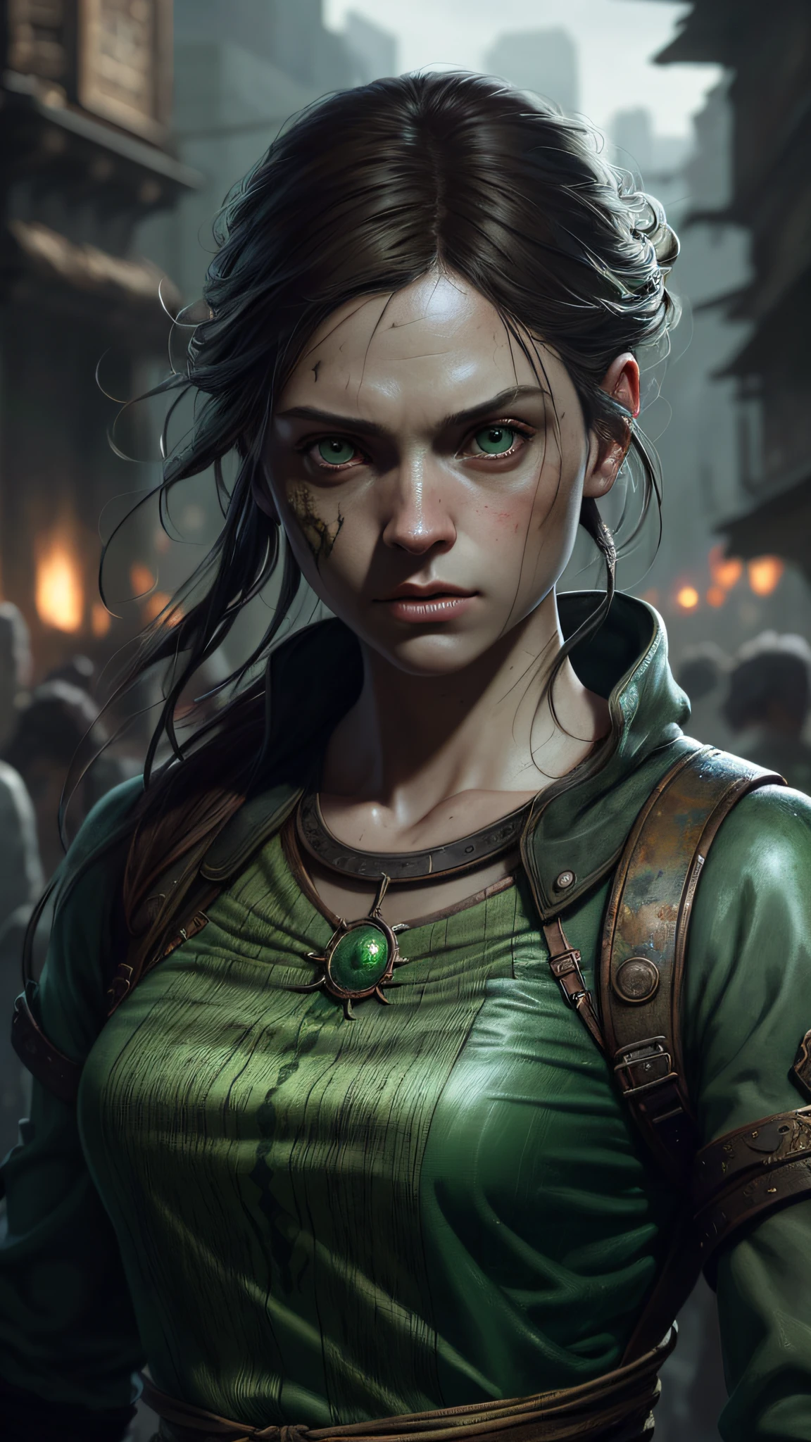 a portrait of a lonely beauty zombie girl alone in a crowd, alabaster skin, grunge outfit, crawed background, doubtful poses, perfect face, hyper detailed, dead inside, green eyes, (extremely detailed cg unity 8k wallpaper), the most beautiful artwork in the world, atey ghailan, in the style of studio ghibli, by jeremy mann, greg manchess, antonio moro, intricate, high detail, photorealistic painting art by midjourney and greg rutkowski, matte, bryan organ, extremely detailed cg unity 8k wallpaper, high detail, photorealistic painting art by midjourney and greg rutkowski, matte, bryan organ, extremely detailed cg unity 8k wallpaper, high detail, photorealistic painting art by midjourney and greg rutkowski, matte, bryan organ, extremely detailed cg unity 8k wallpaper, high detail, photorealistic painting art by midjourney and greg rutkowski, matte, bryan organ