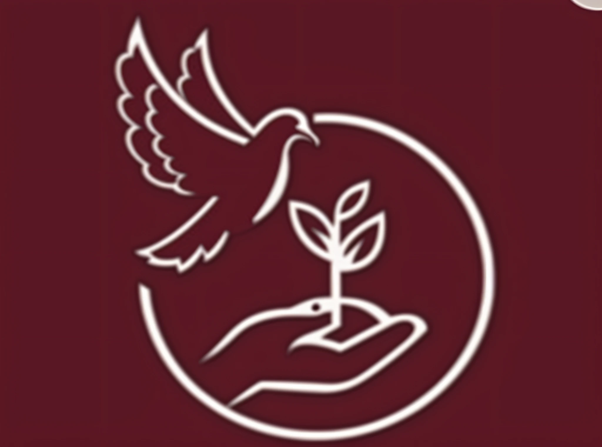 the logo for the church of jesus, with a dove and a plant in the center, biological photo, image, mid shot photo, portlet photo, environment, peaceful environment, image center, document photo, peace atmopshere, profile picture, filmed on canonical camera, scientific photo, compassion, serene environment, professional image, color photo, nature environment --auto --s2