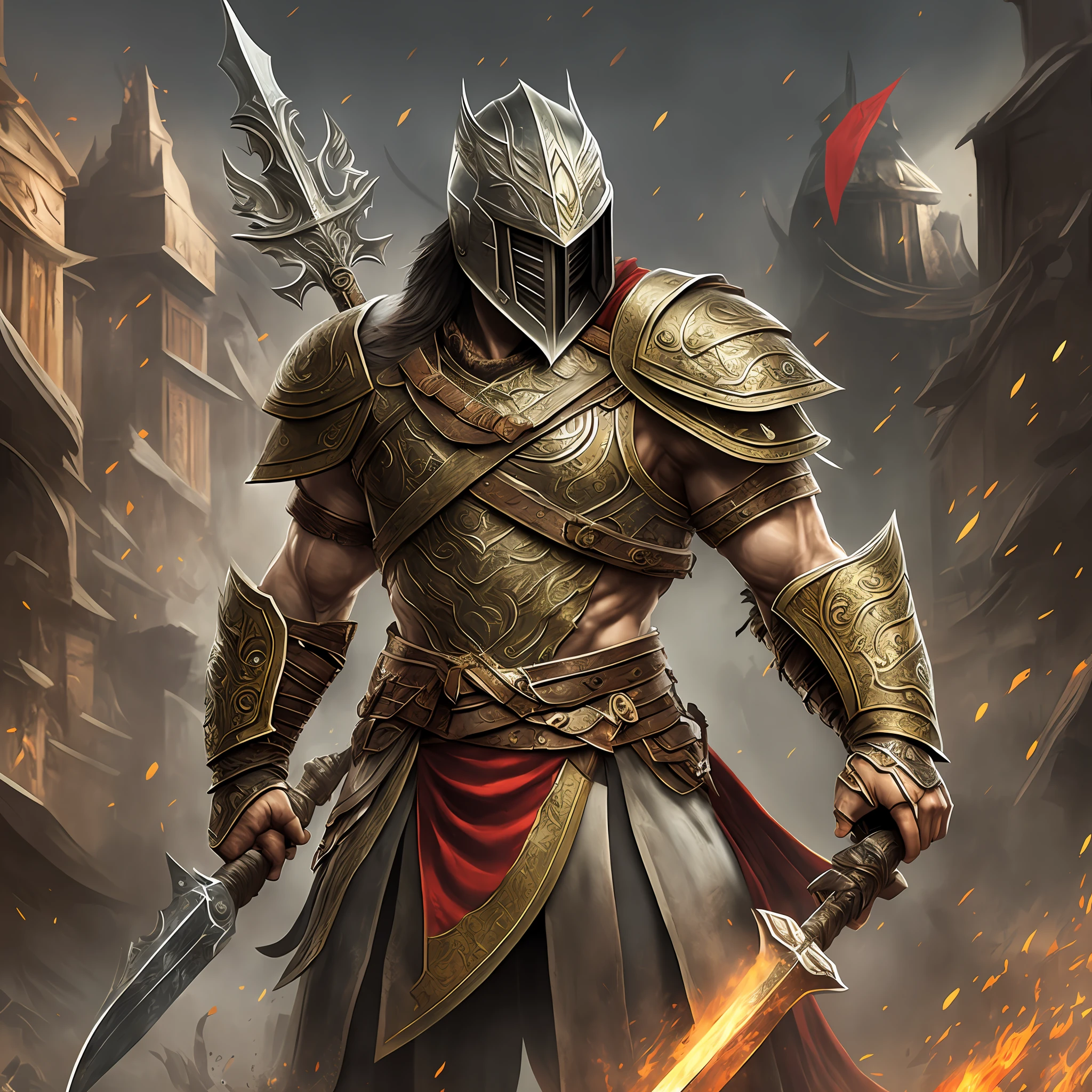 Card characters, Lv Bu, God of War, tough facial features, young, armor, helmet, Fang Tian painting halberd --auto --s2