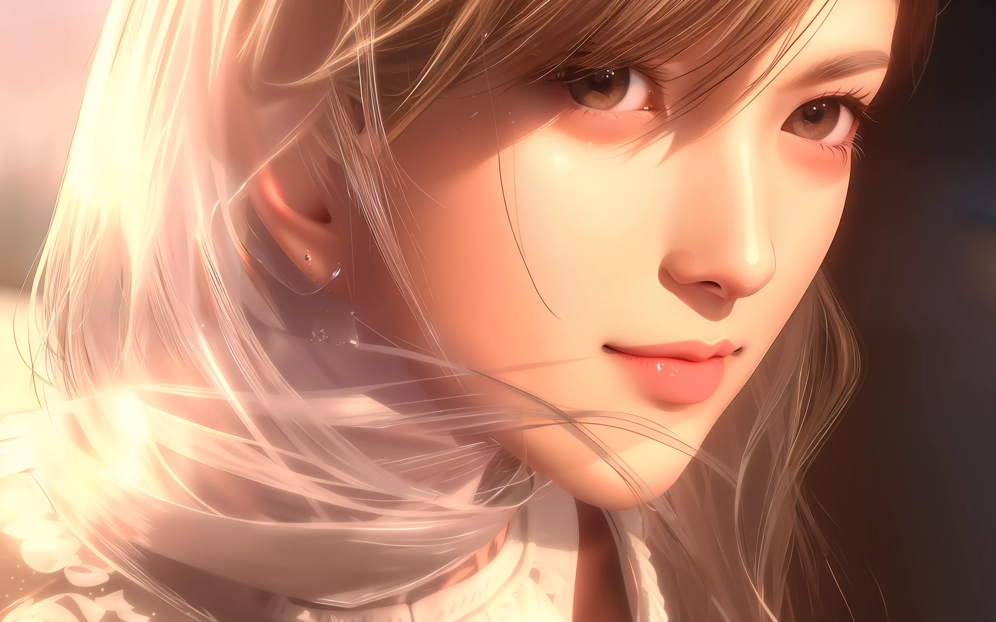 Beautiful, pure, gentle, a look is a heartwarming feeling